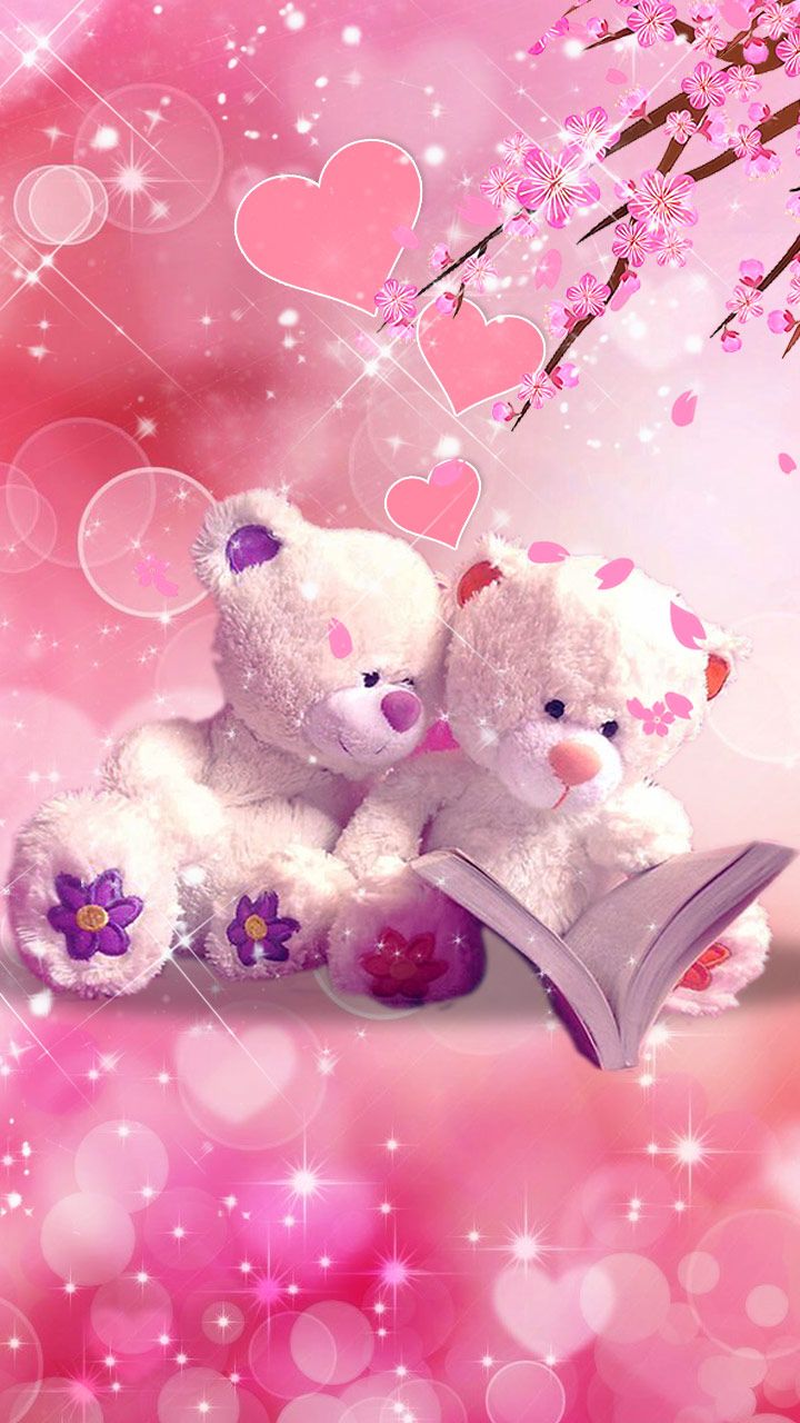 Orsetti peluche rosa con libro, 720x1280 Full HD Verticale, iPhone