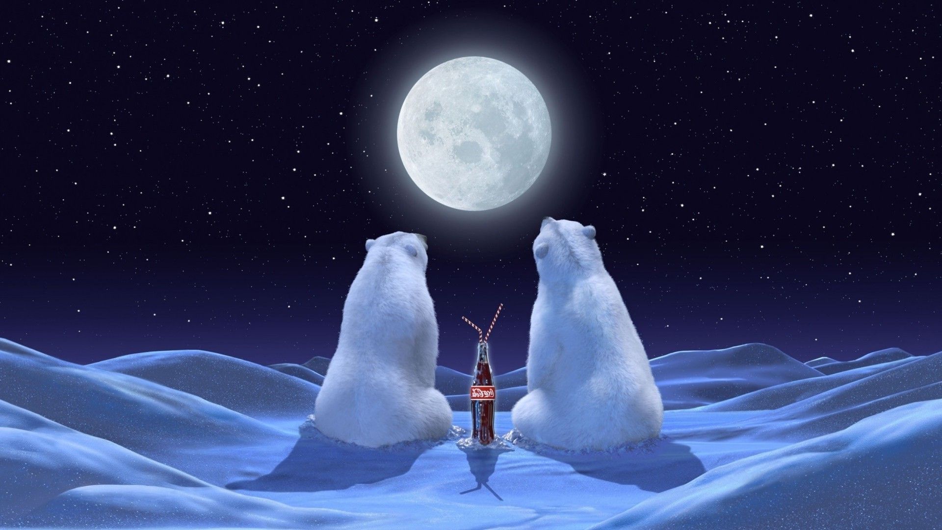 Orsi polari Coca-Cola luna, 1920x1080 1080p, PC Desktop