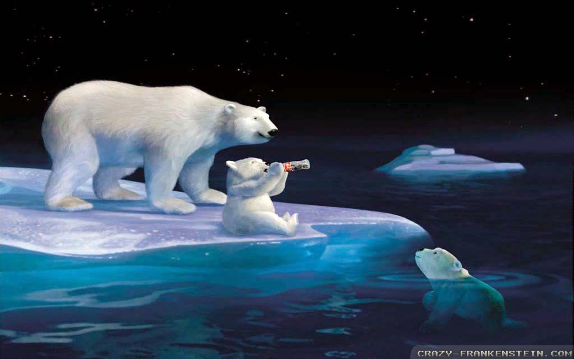 Orso Polare Coca-Cola sugli sci, 1024x768 HD, Desktop