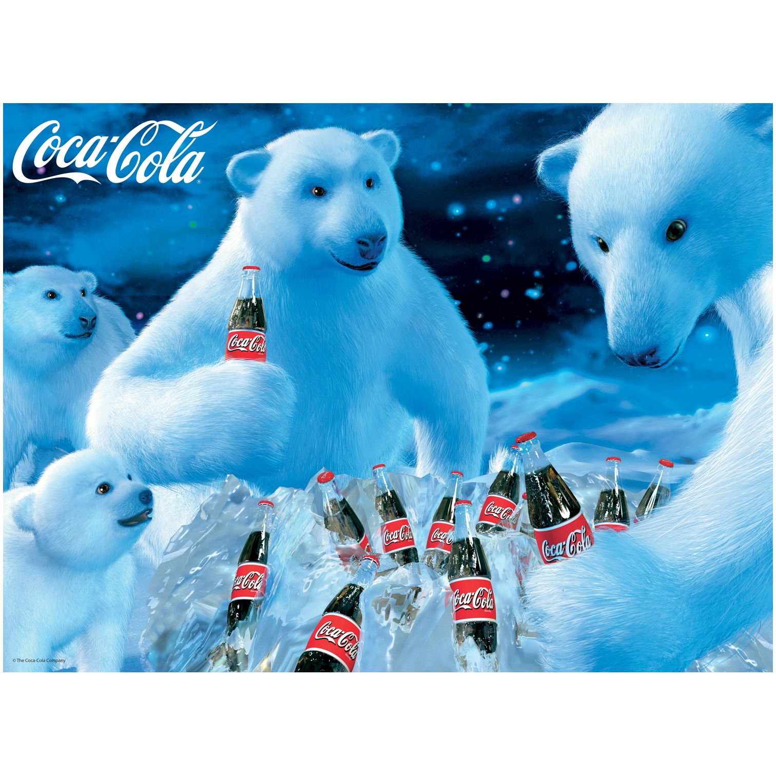 Orso polare Coca-Cola sul ghiaccio, 1920x1080 Full HD, PC