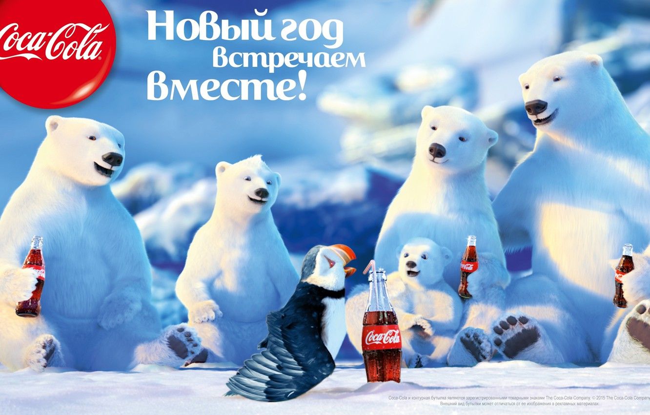 Orsi polari Coca-Cola con sciarpe, 1280x717 720p, PC