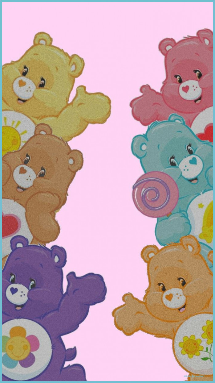 Care Bears colorati sfondo rosa, 698x1241 Full HD Verticale, Realme