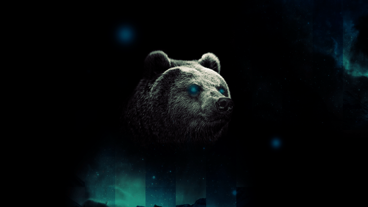 Orso testa scuro digitale, 1191x670 HD, Desktop
