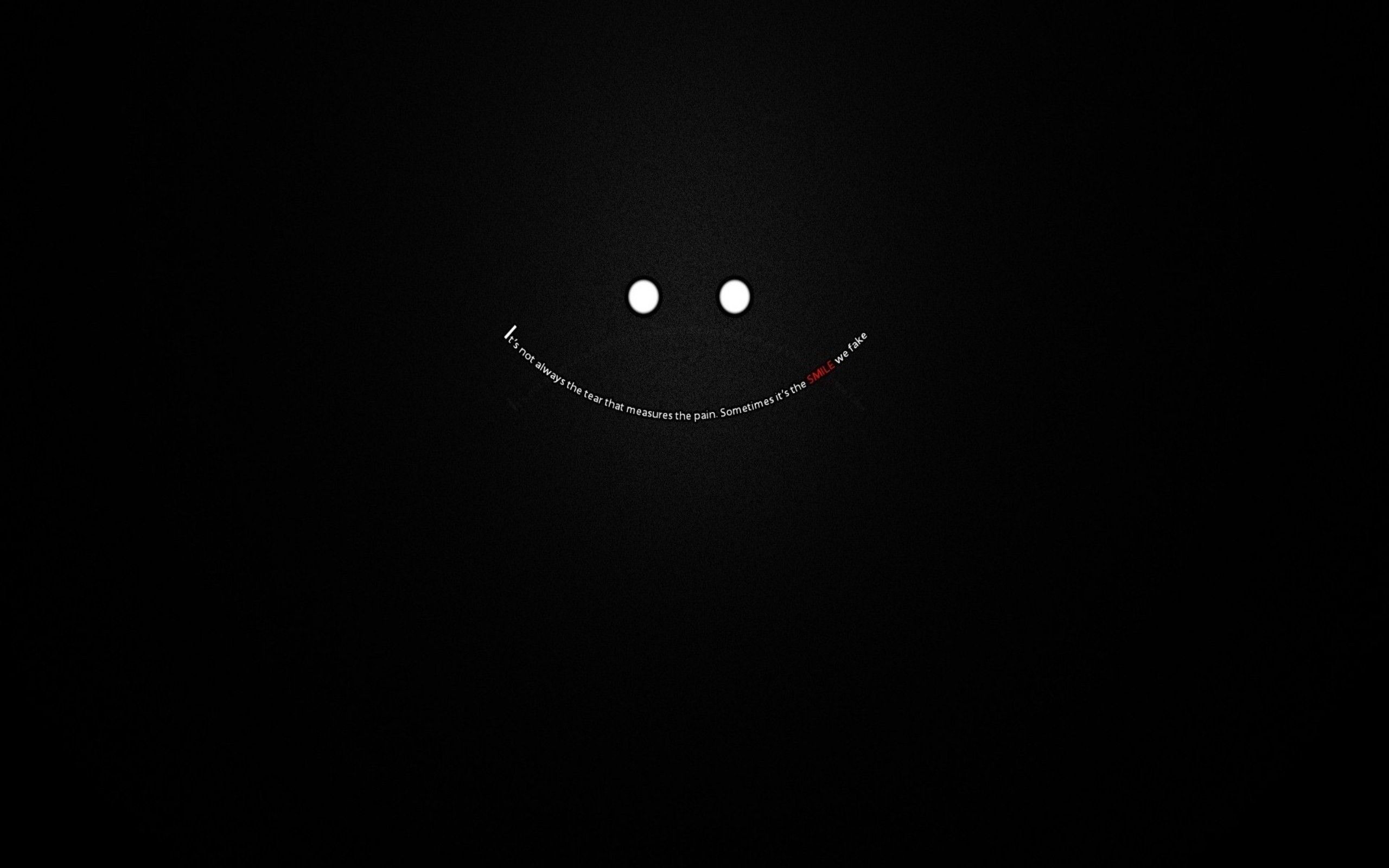 Faccina sorridente su nero, 2560x1600 2K+, Desktop