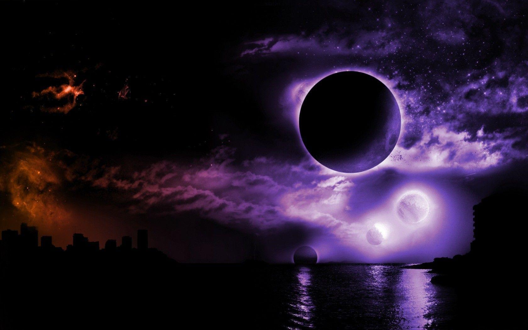 Eclissi viola spazio oscuro, 1680x1050 HD, Desktop