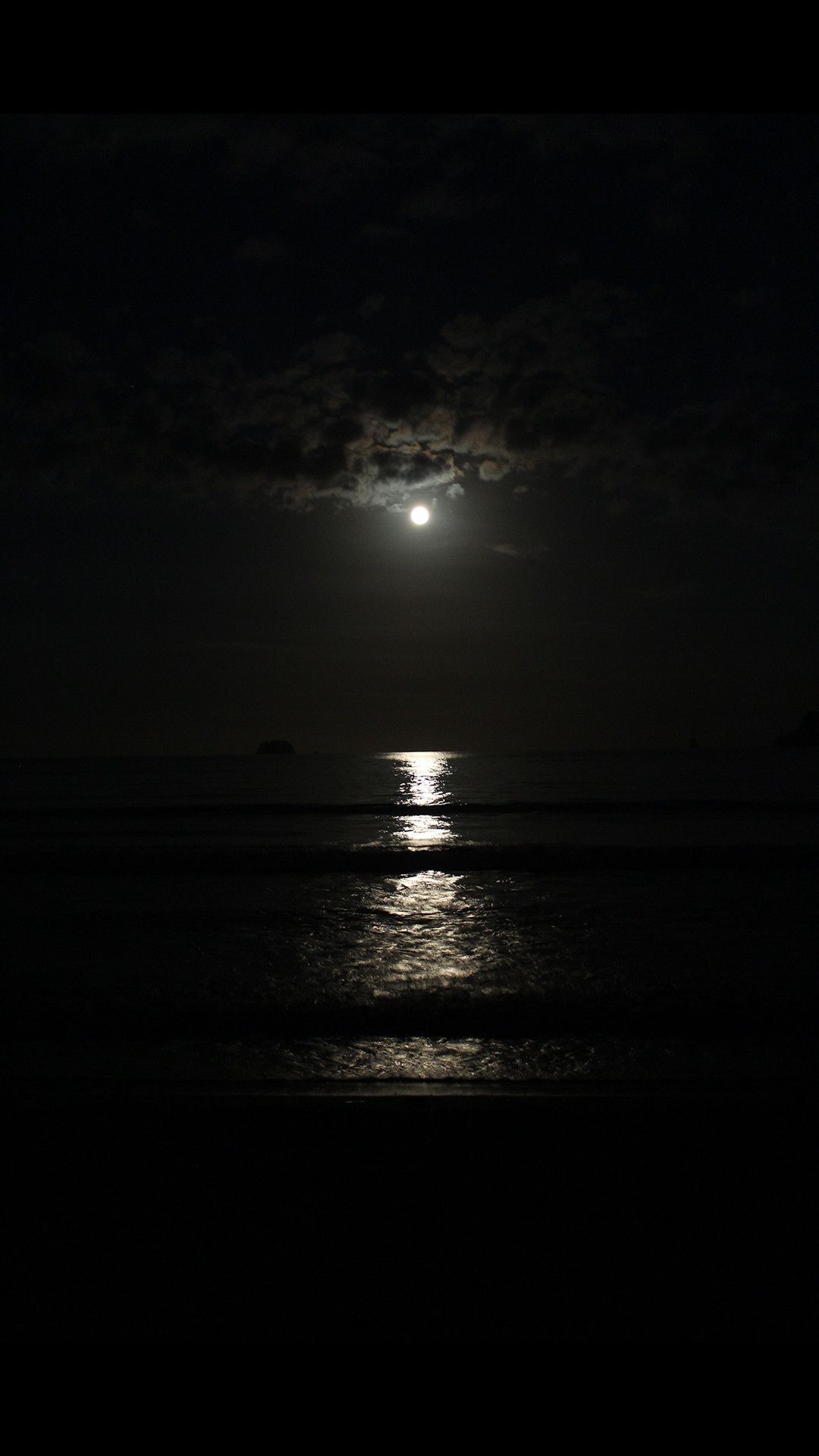 Luna piena sul mare notturno, 1080x1920 Full HD Verticale, Smartphone