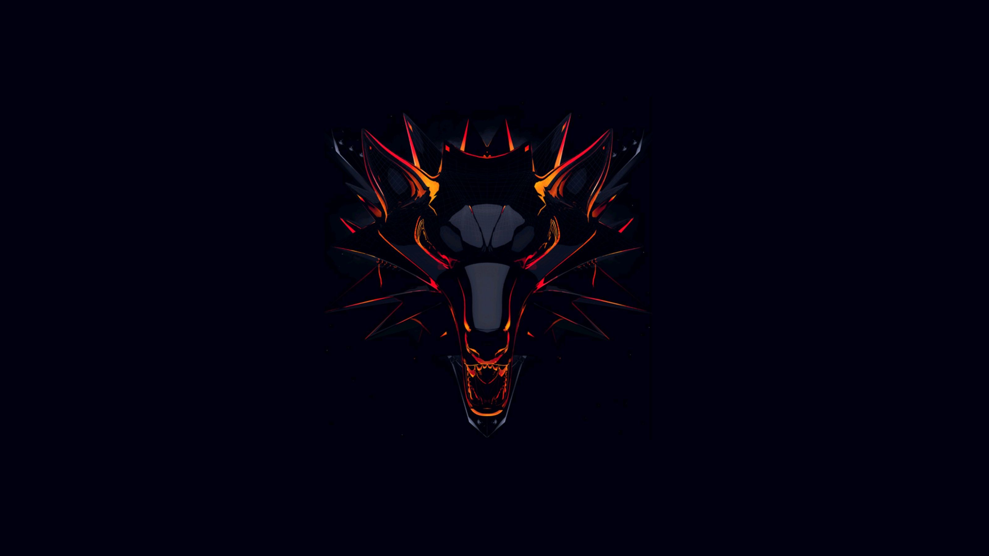 Testa lupo Witcher stilizzata, 3200x1800 2K+, PC