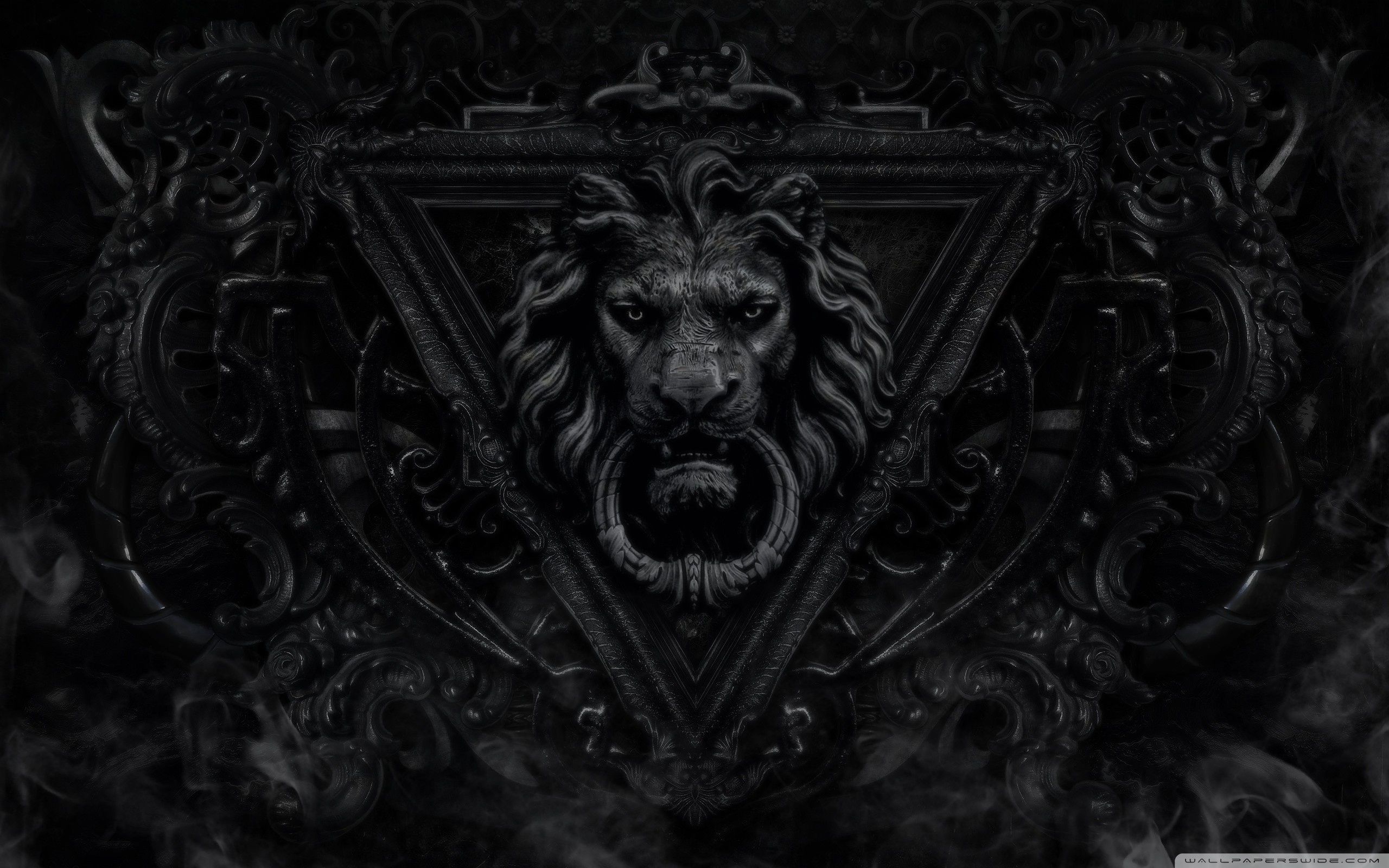 Testa di leone scolpita nera, 2560x1600 2K+, Laptop