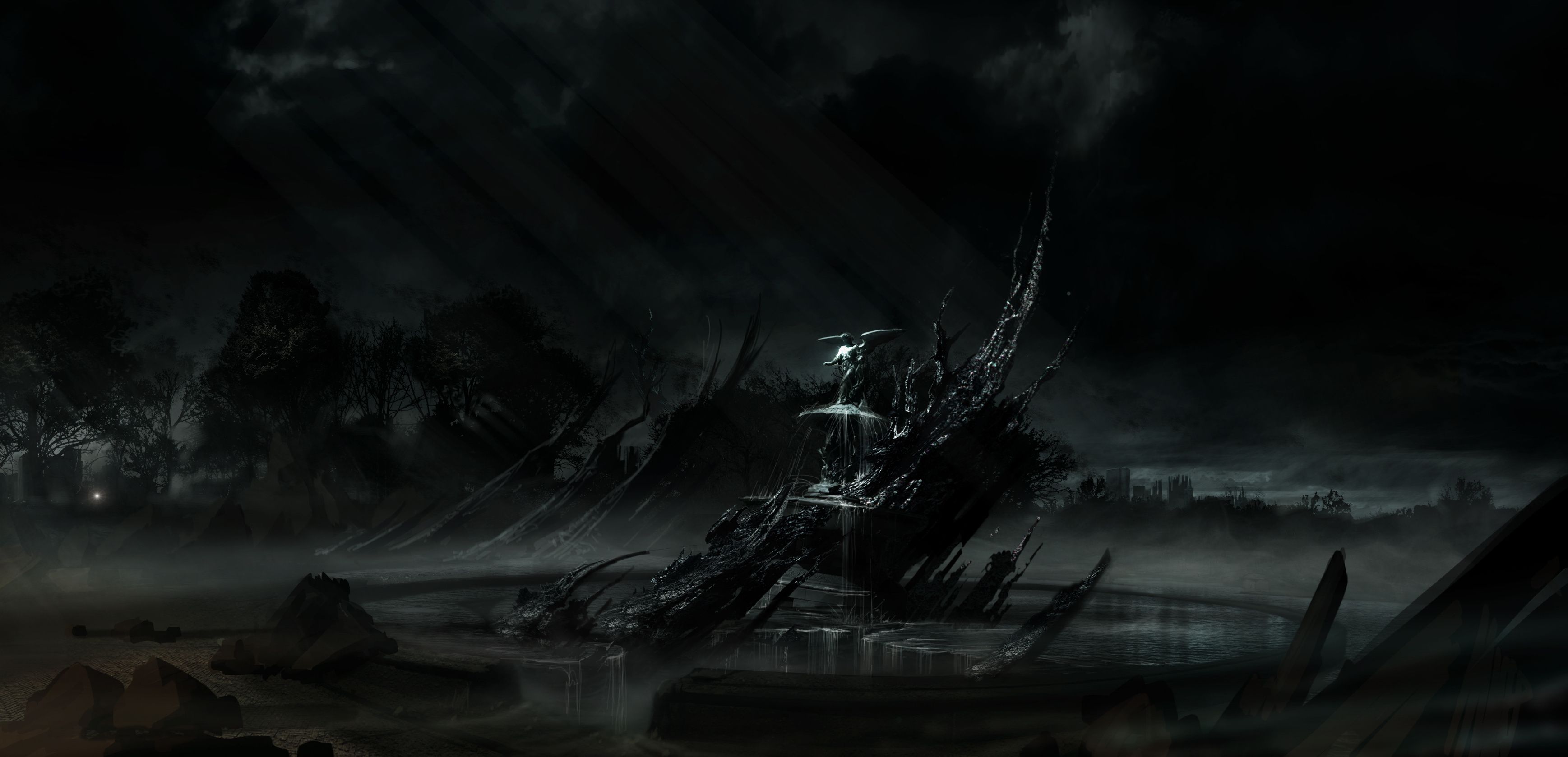 Castello oscuro in rovina, 3475x1679 WQXGA, Monitor Gaming