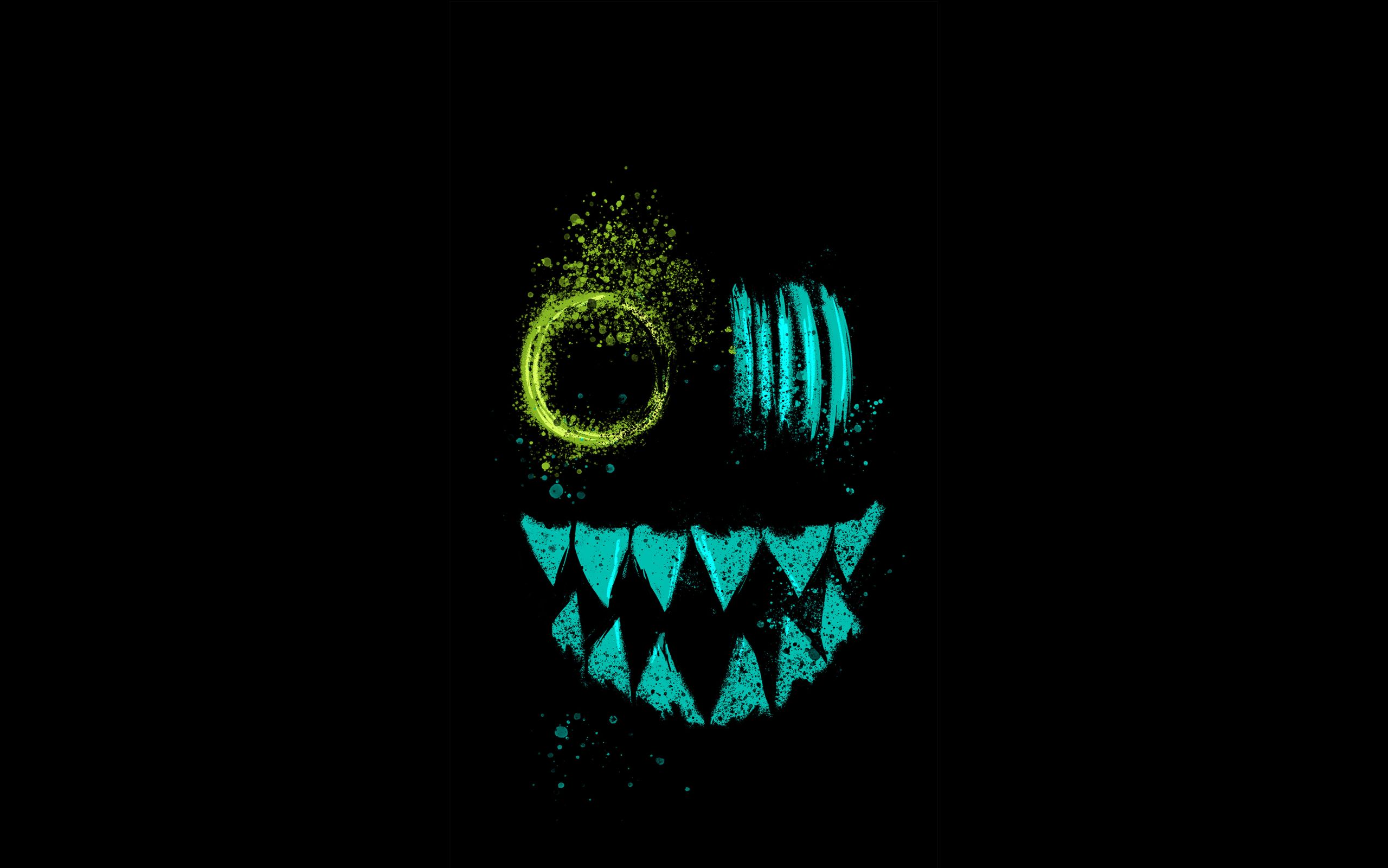 Mostro sorridente sfondo nero, 2560x1600 2K, Desktop