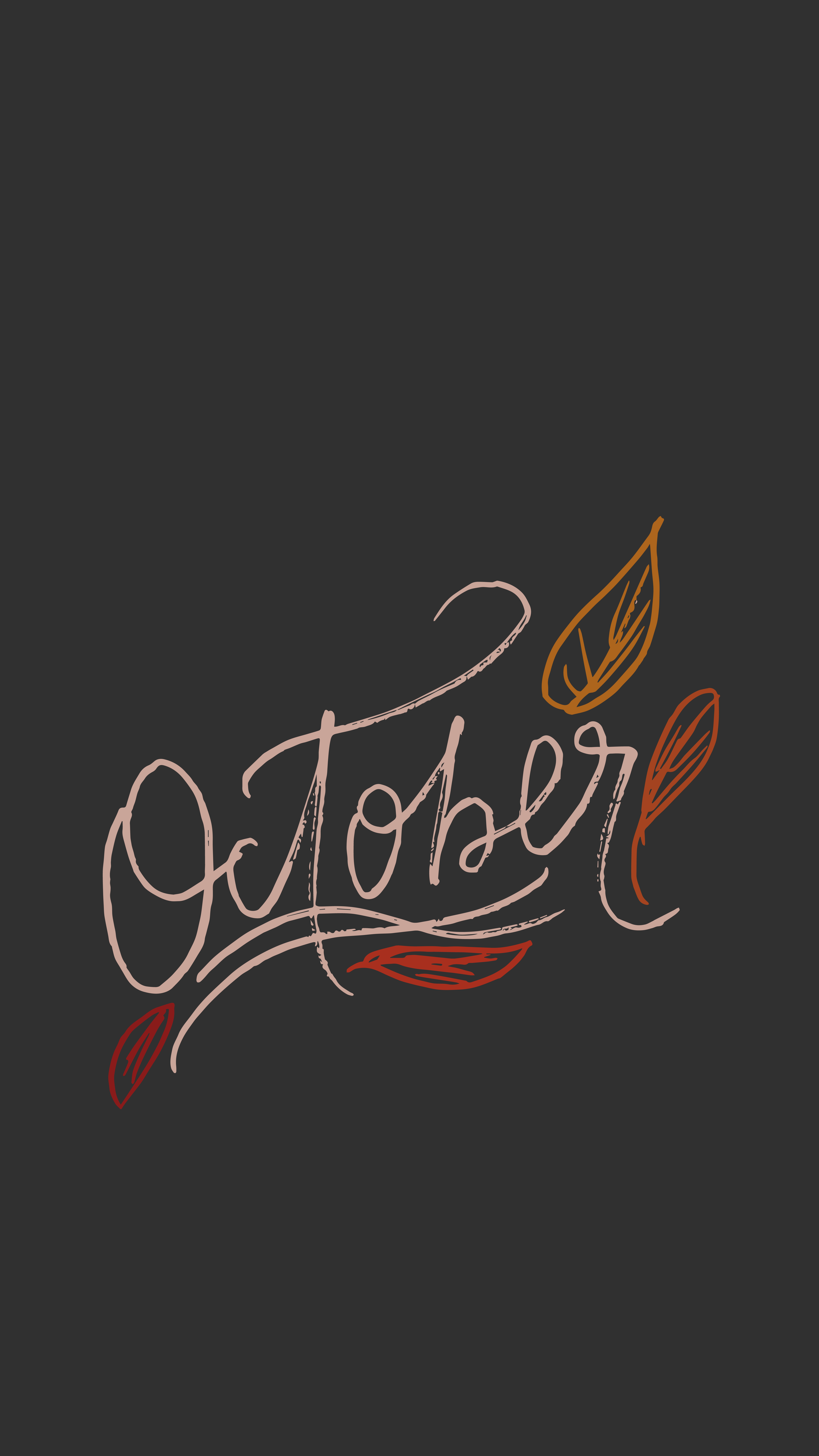 scritta October con foglie autunnali, 5175x9200 Full HD Verticale, iPhone