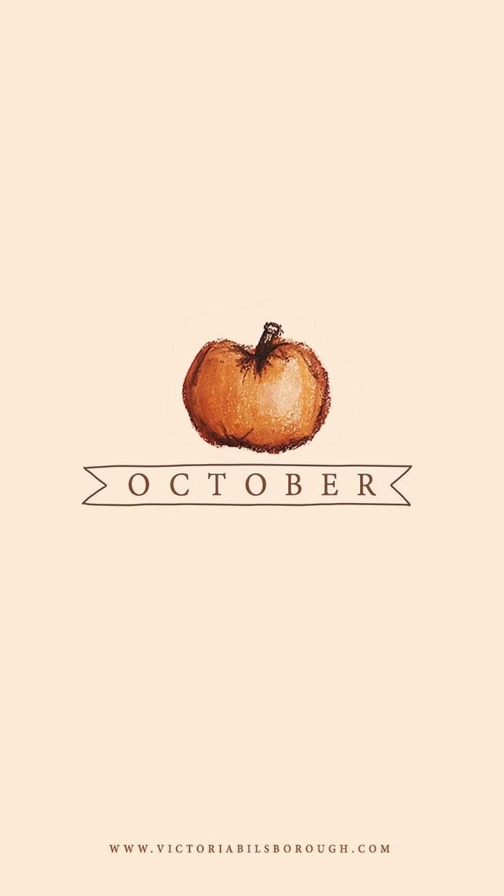 Zucca arancione disegnata, sfondo beige, 736x1309 Verticale, Android