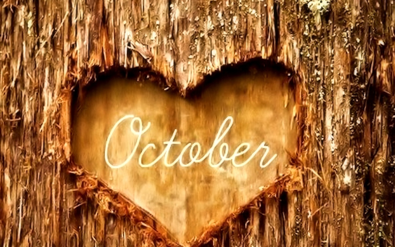 Cuore inciso in legno, October, 1280x800 720p, Laptop