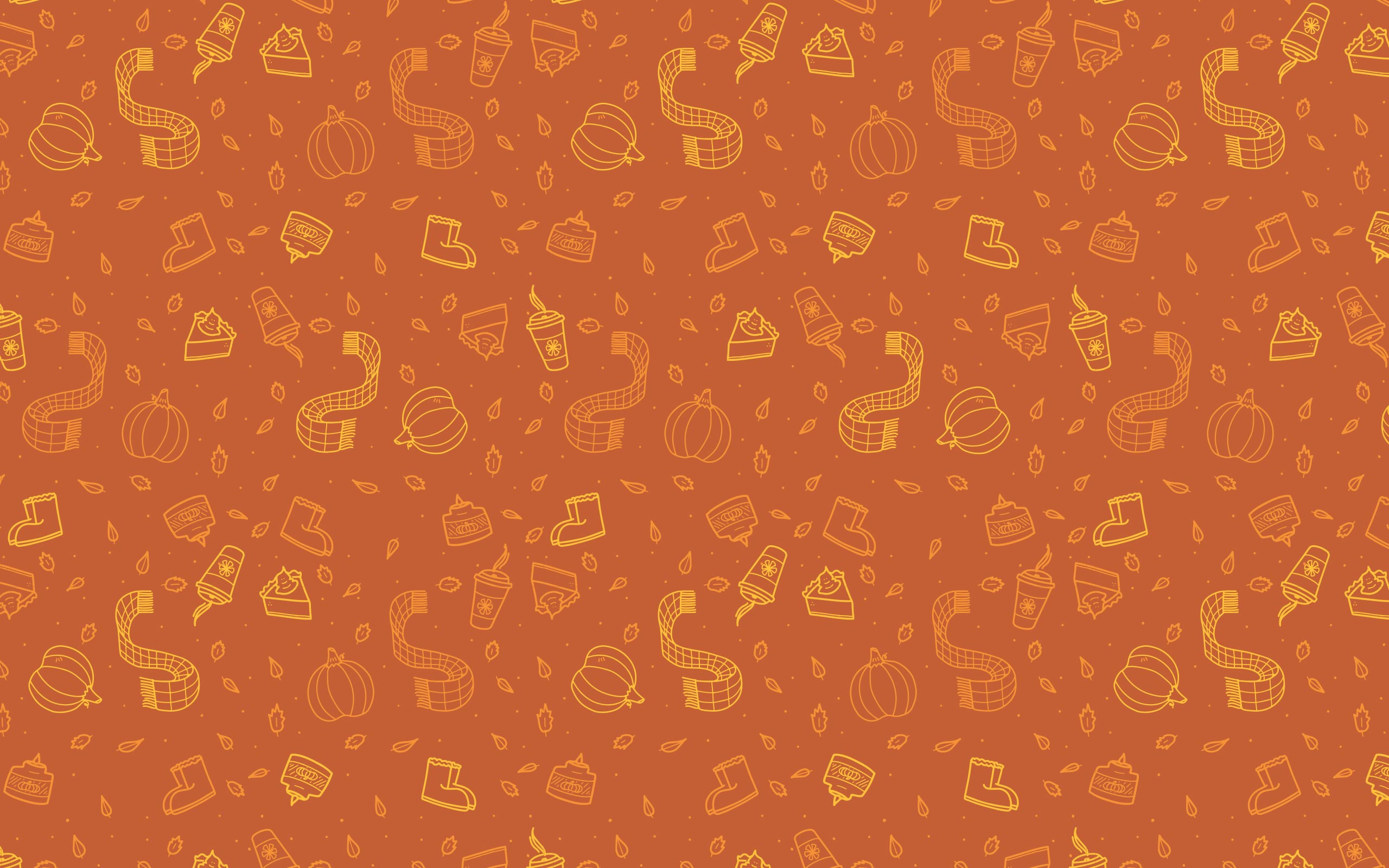 Pattern autunnale zucche e foglie, 2560x1600 2K, PC