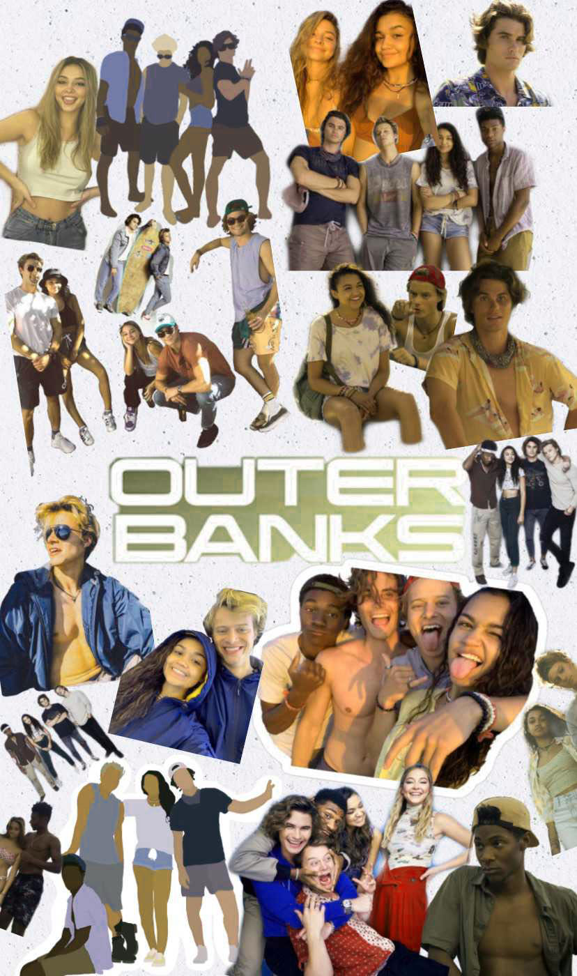 Outer Banks collage personaggi, 828x1400 Full HD Verticale, iPhone