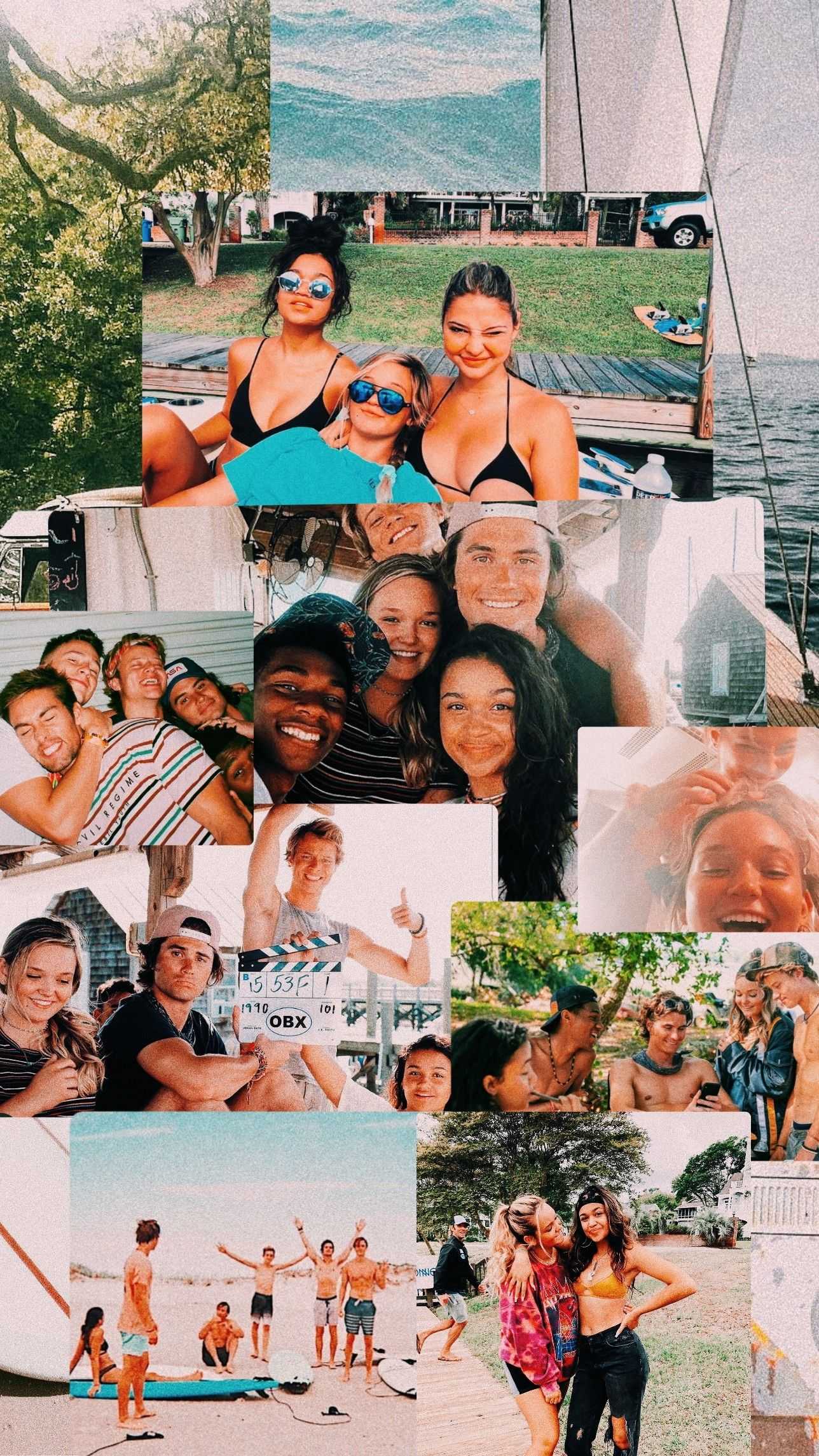 Collage foto amici spiaggia, 1288x2289 Full HD Verticale, Smartphone