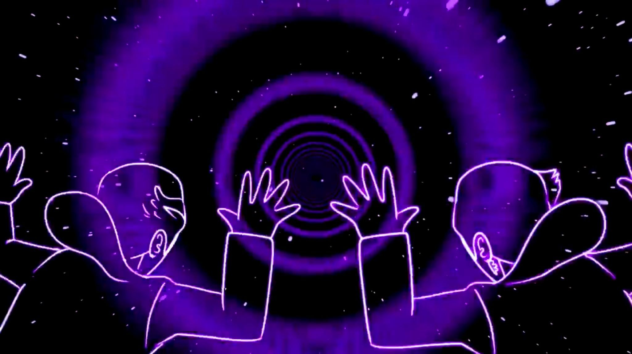 Sagome viola outro animato, 2048x1149 alta risoluzione, Laptop