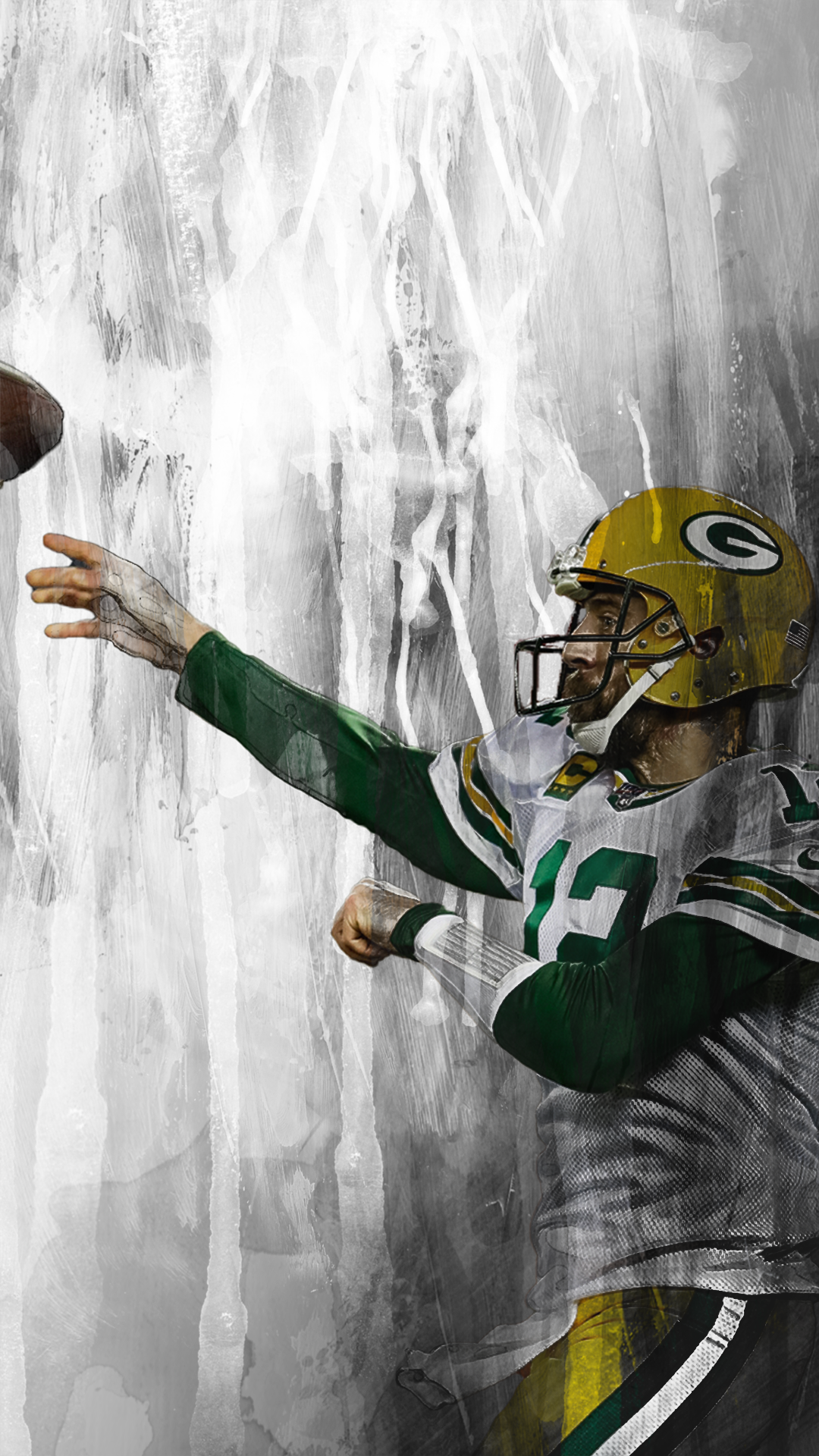 Giocatore Green Bay Packers lancio, 1080x1920 Full HD Verticale, Smartphone