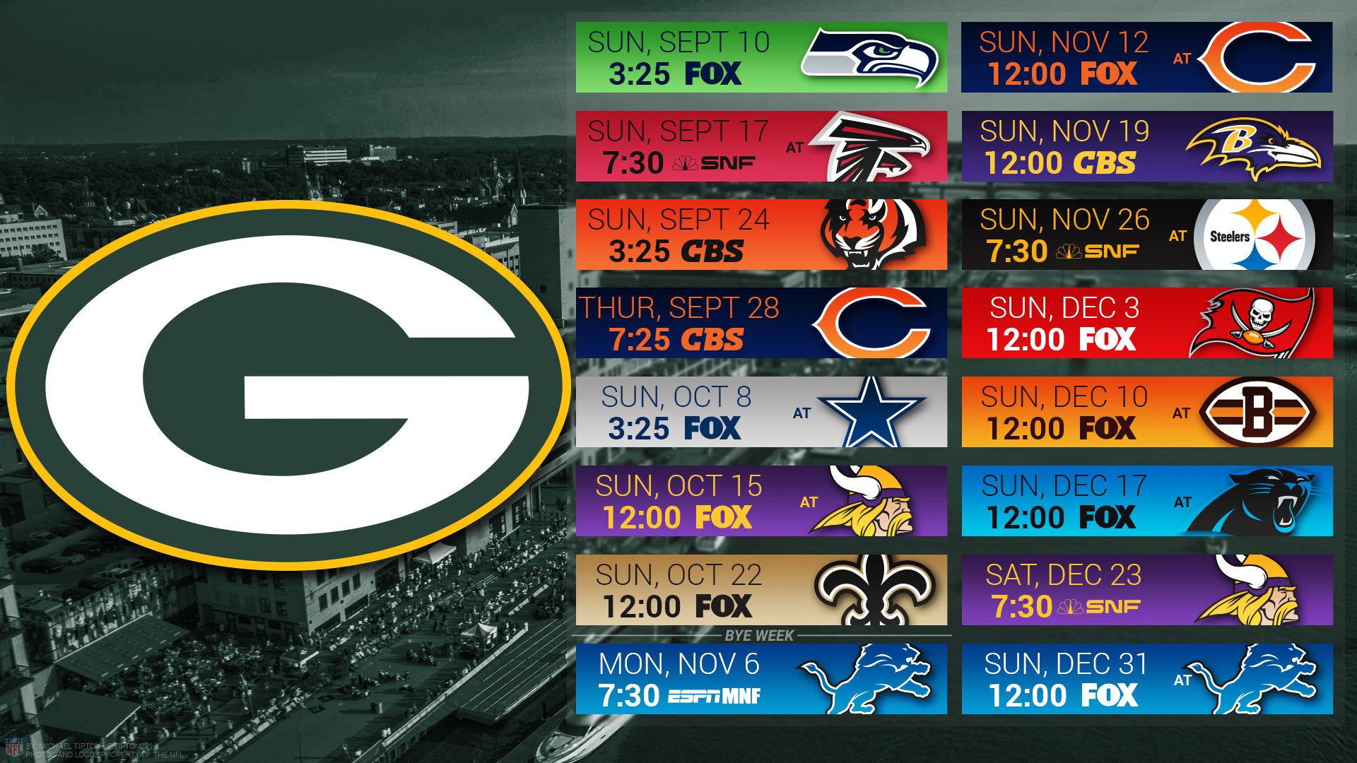 Giocatori Green Bay Packers huddle, 1920x1080 1080p, PC