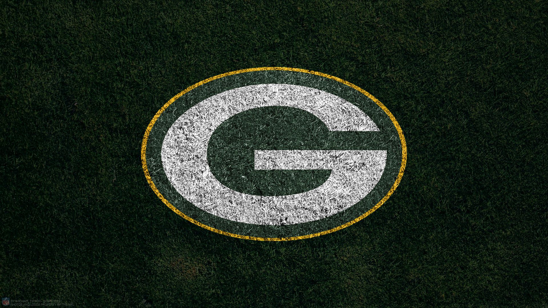 Logo Green Bay Packers erba, football americano, 1920x1080 Full HD, PC