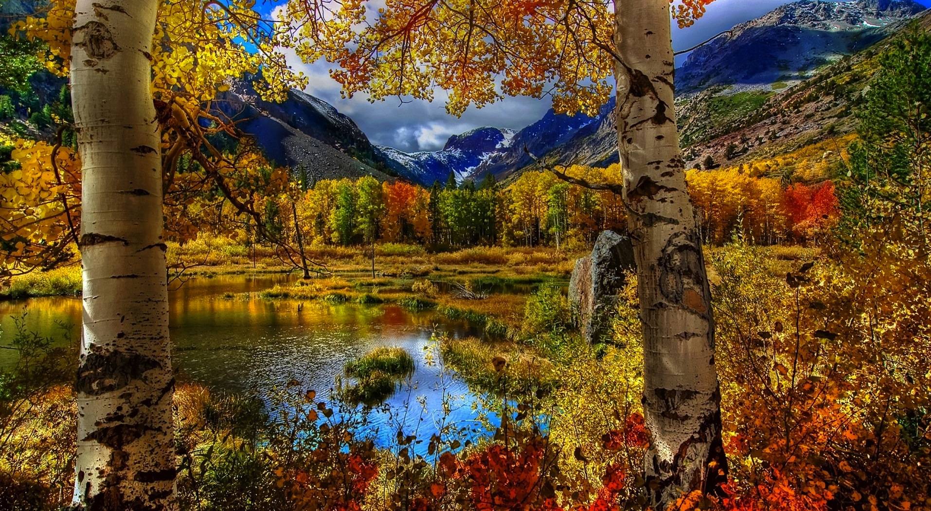 Paesaggio autunnale con lago e montagne, 1914x1051 900p, PC