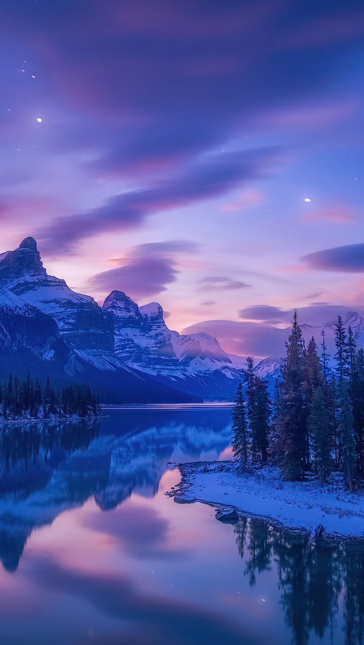 Alba su lago e montagne, 1220x2160 Full HD Verticale, Smartphone