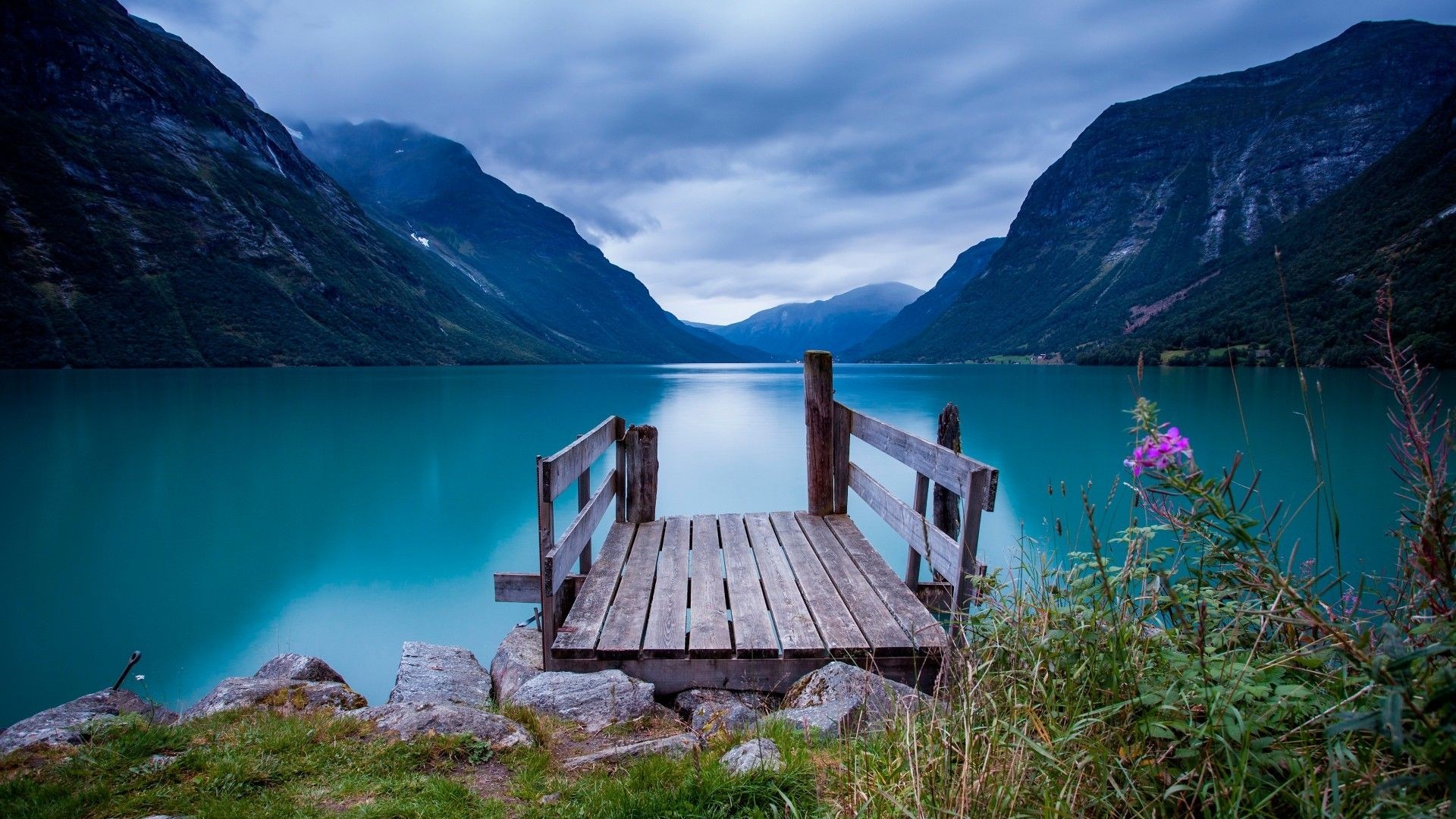Molo di legno lago turchese, 1920x1080 Full HD 1080p, Desktop