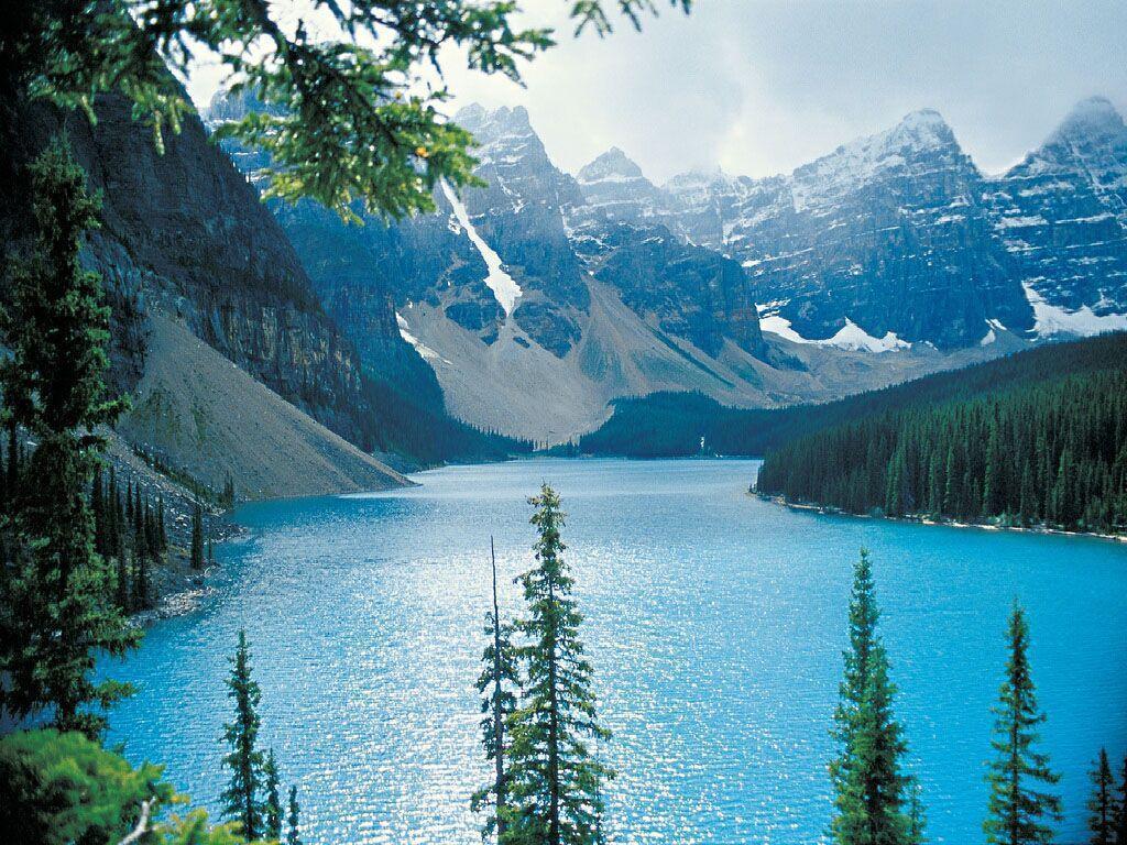 Lago Moraine montagne turchese, 1024x768 HD, PC Desktop
