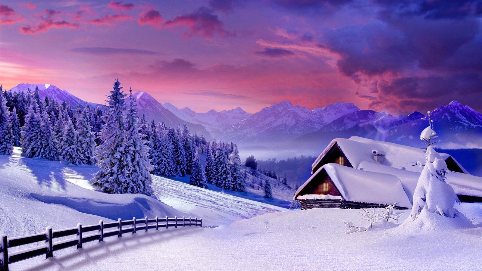 Paesaggio invernale montano innevato, 1600x900 HD, Desktop