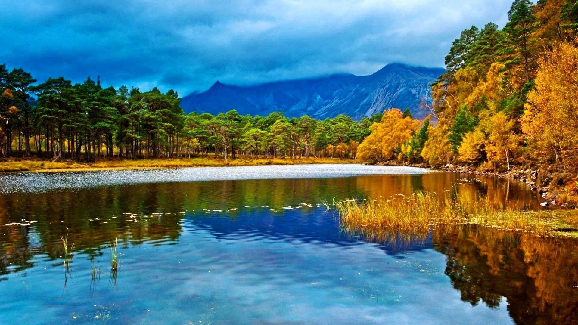Lago montano paesaggio autunnale Scozia, 1920x1080 Full HD, Monitor Gaming