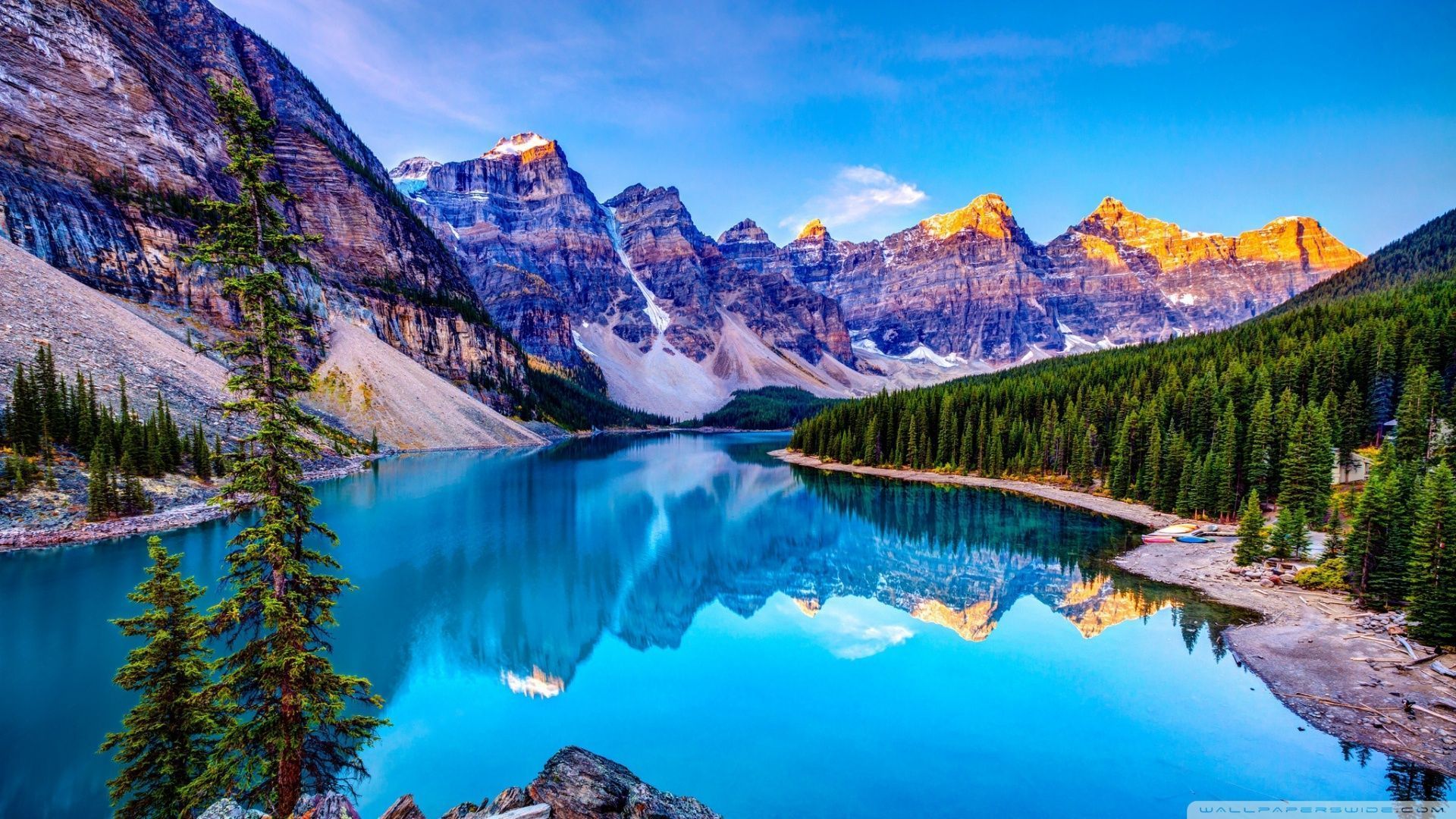 Lago Moraine montagne turchese, 1920x1080 Full HD, Desktop