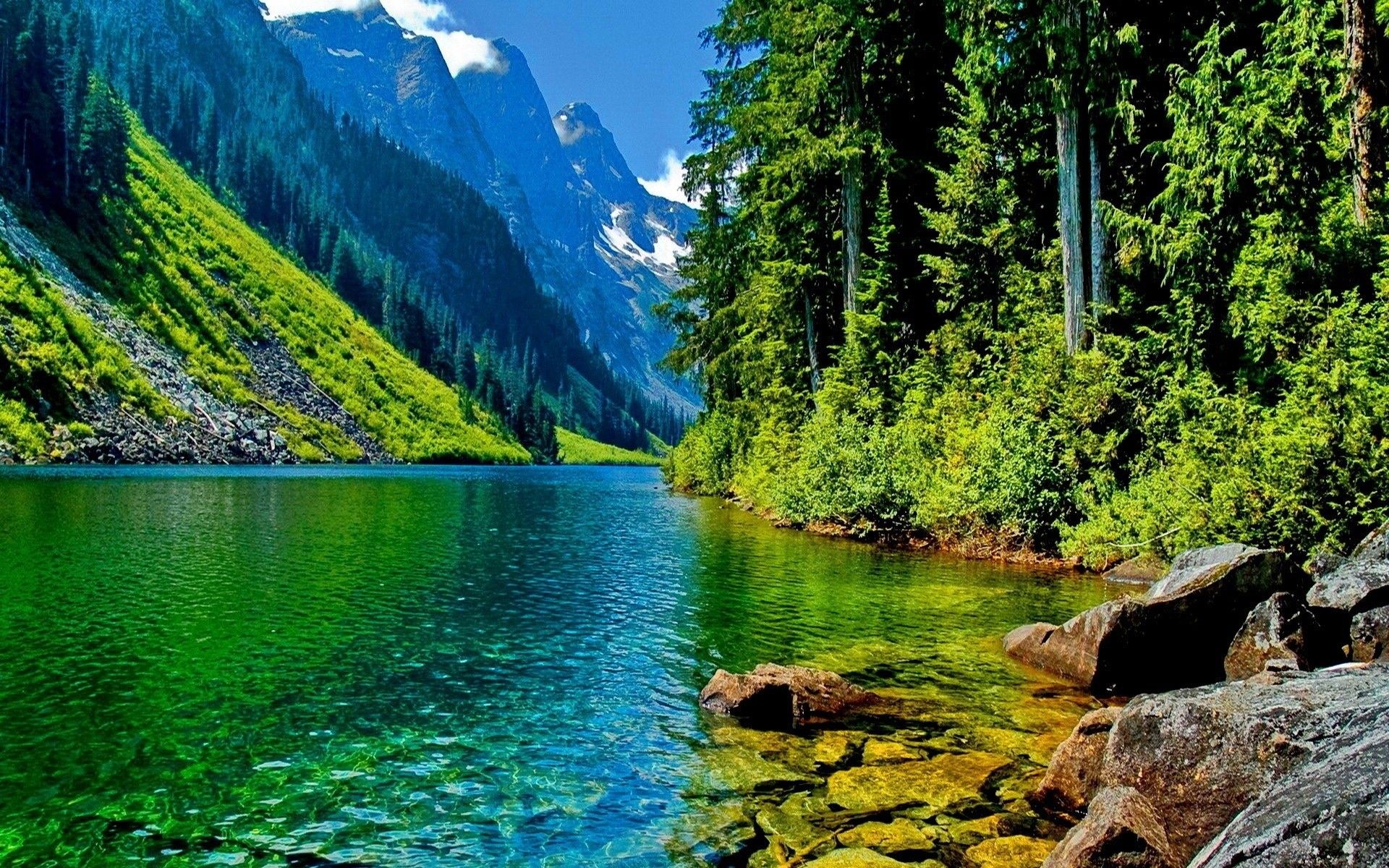 Lago montano acque smeraldo, 1920x1200 WUXGA, Desktop