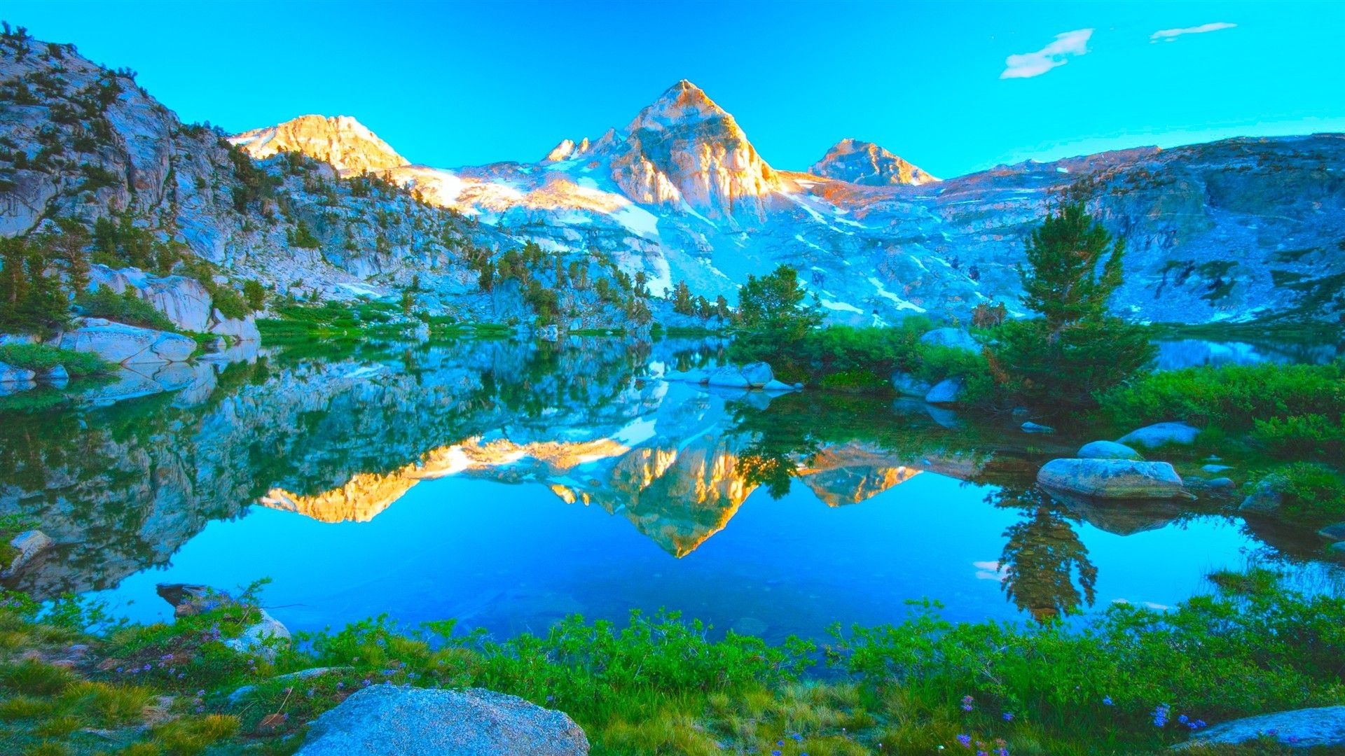 Montagne innevate riflesse nel lago, 1920x1080 Full HD, PC Desktop