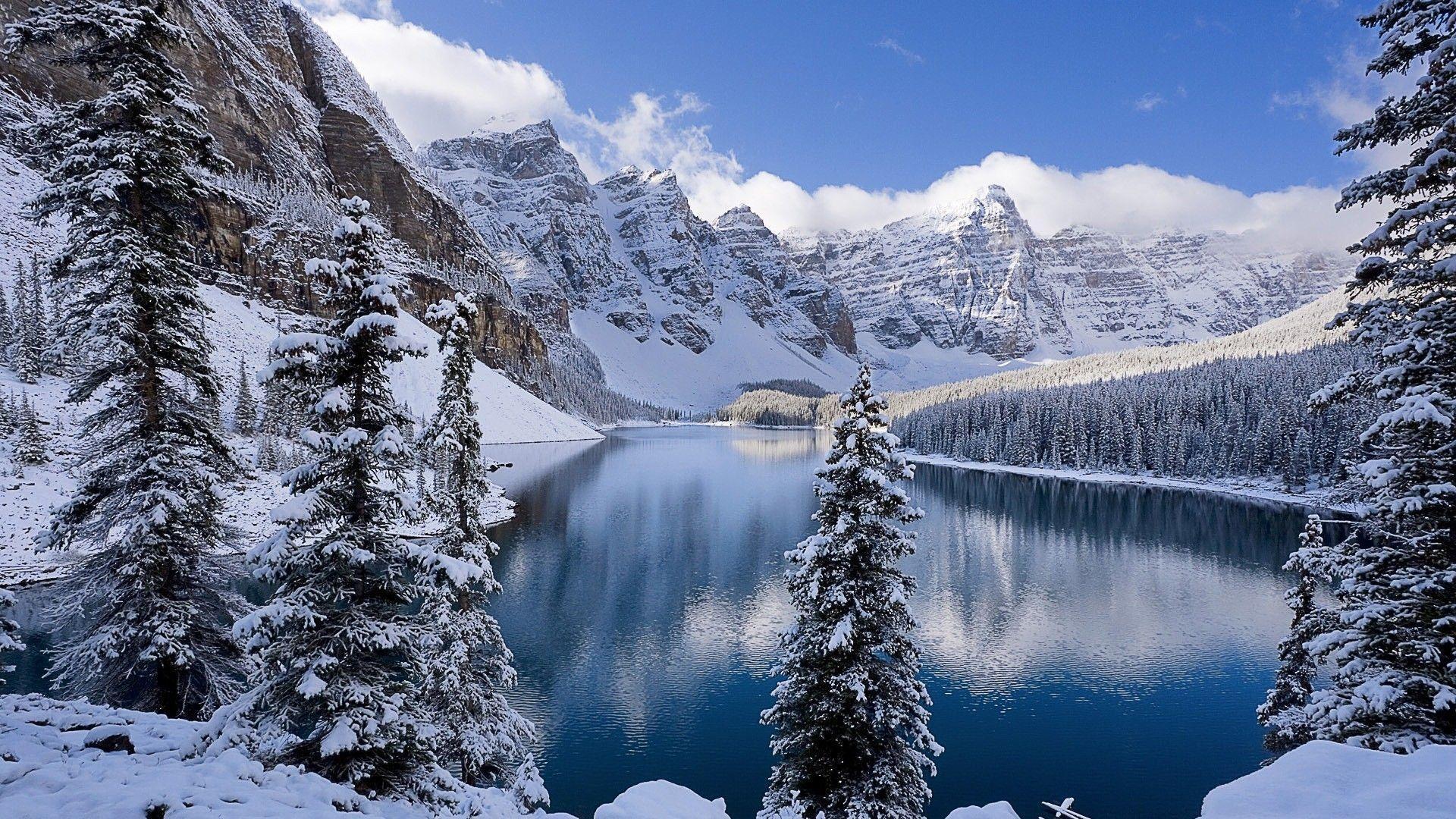 Lago innevato tra montagne, 1920x1080 Full HD 1080p, Laptop