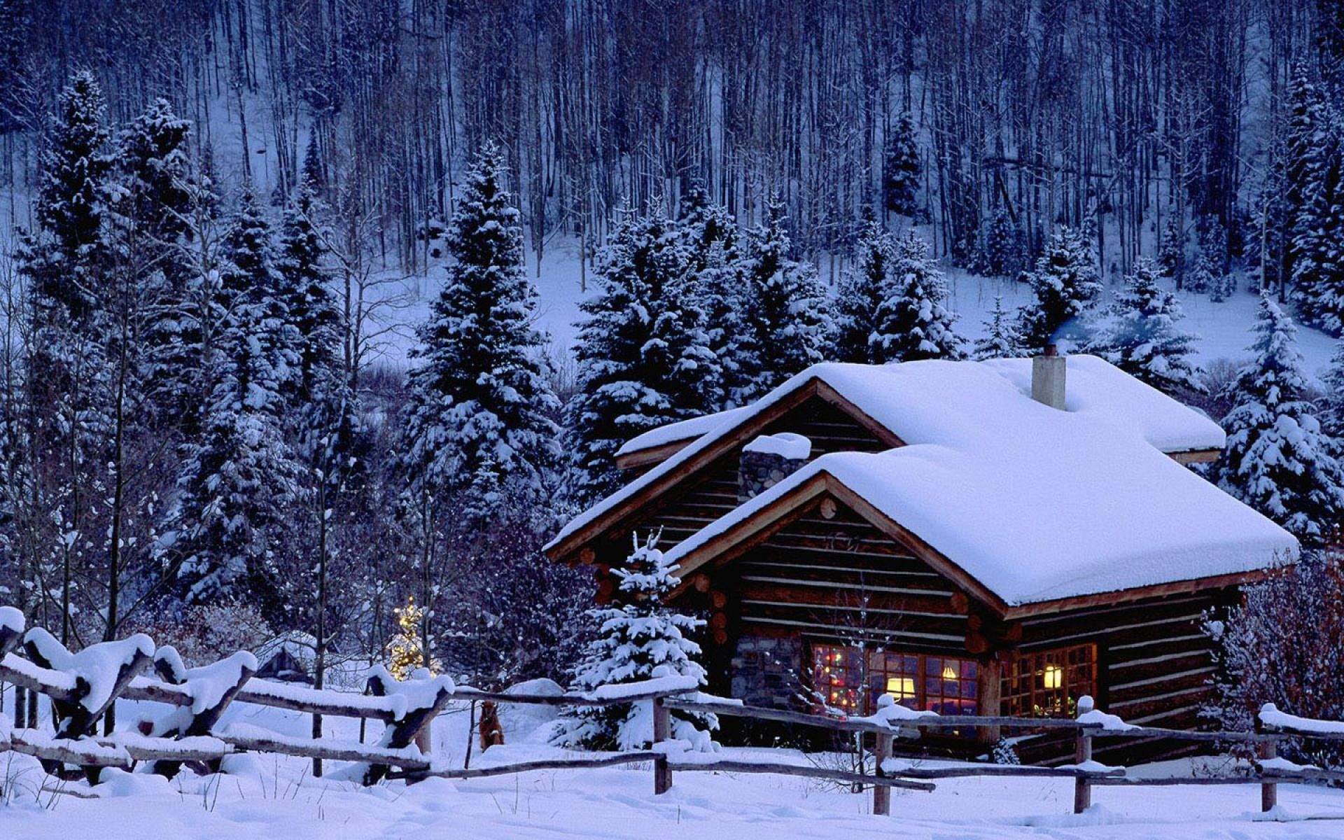Baita di legno innevata, 1920x1200 WUXGA, Desktop