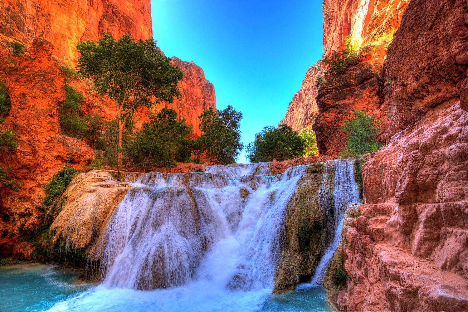 Cascata canyon rocce rosse, 1500x1000 HD, Notebook Gaming