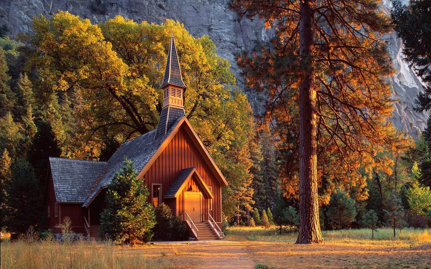 Cappella Yosemite autunno, 1440x900 HD, Desktop