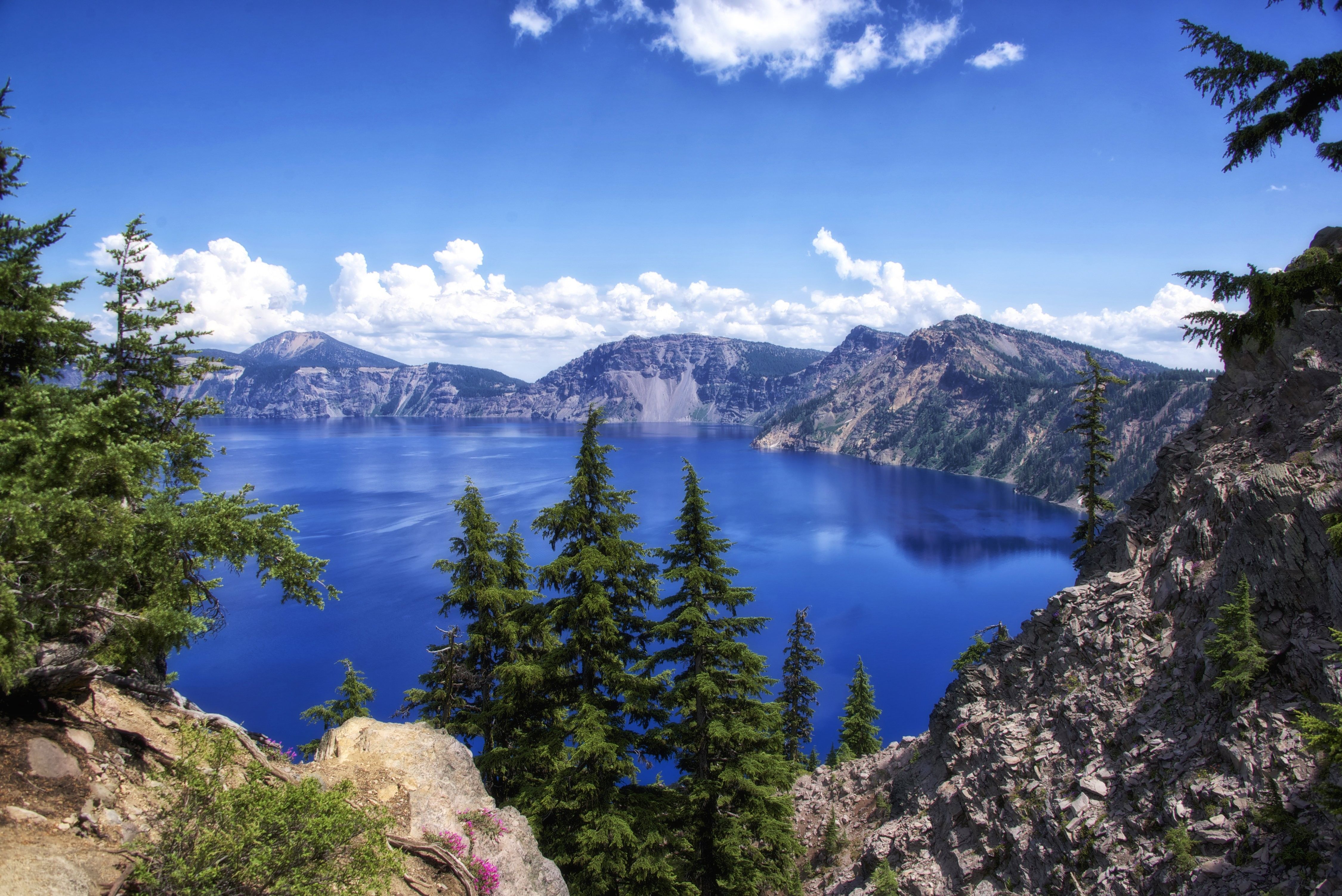 Crater Lake con pini, 4500x3004 4K, Desktop 4K