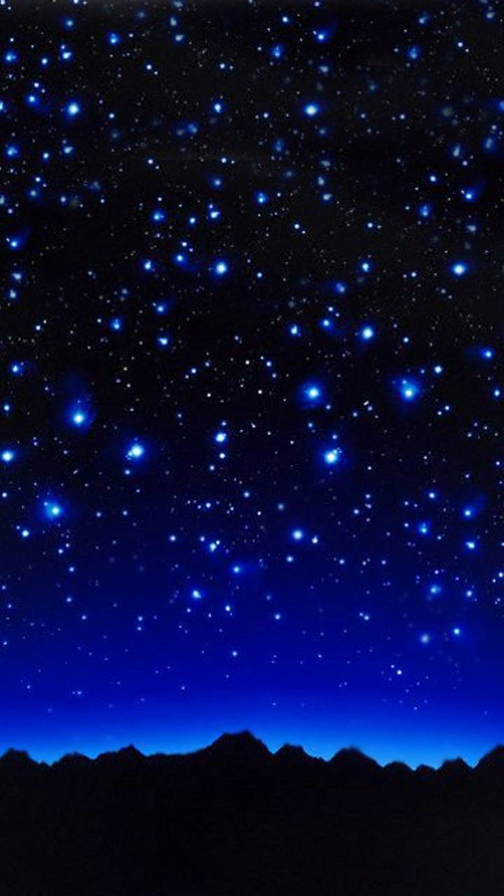 Cielo stellato notturno montagne, 720x1280 Verticale, Mobile