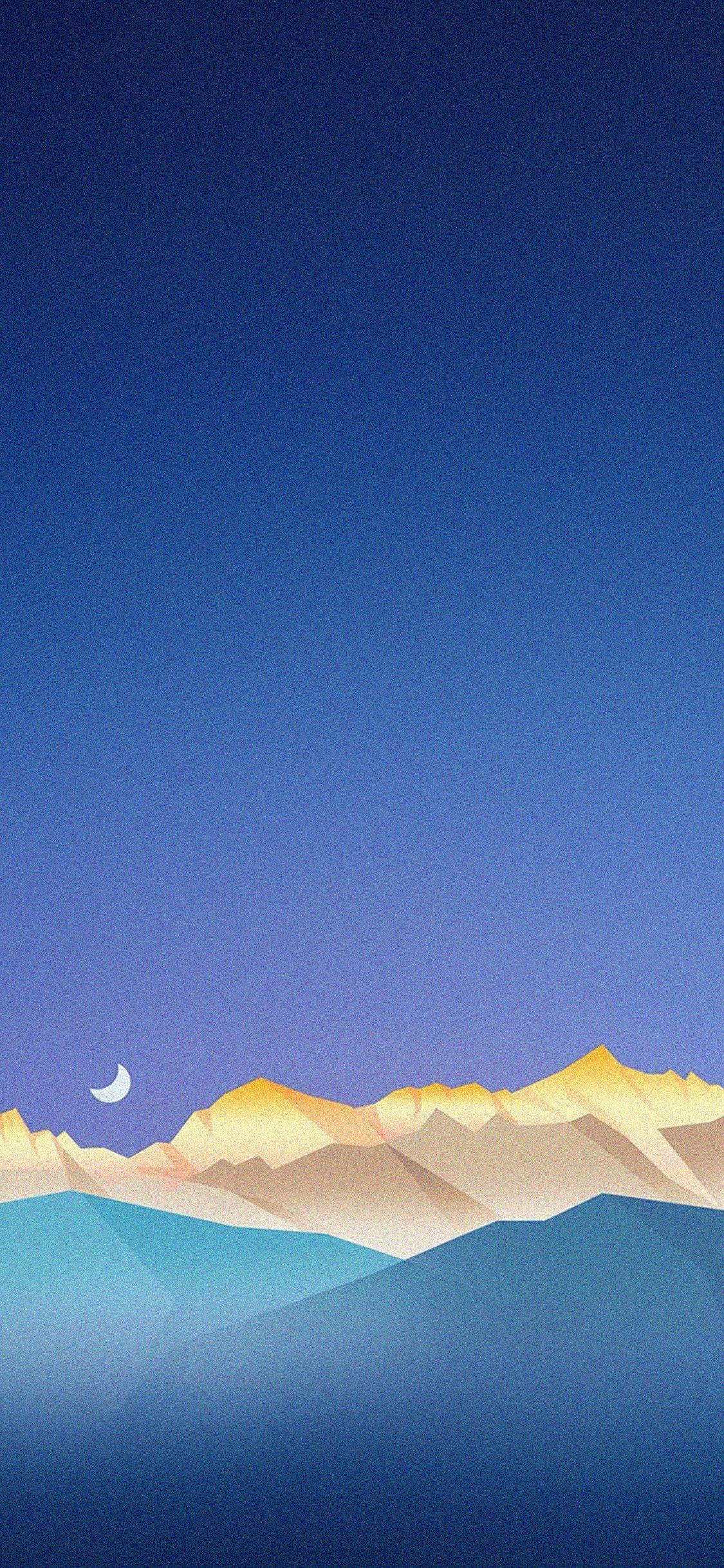 Montagne stilizzate cielo blu, 1125x2436 Full HD Verticale, iPhone Plus
