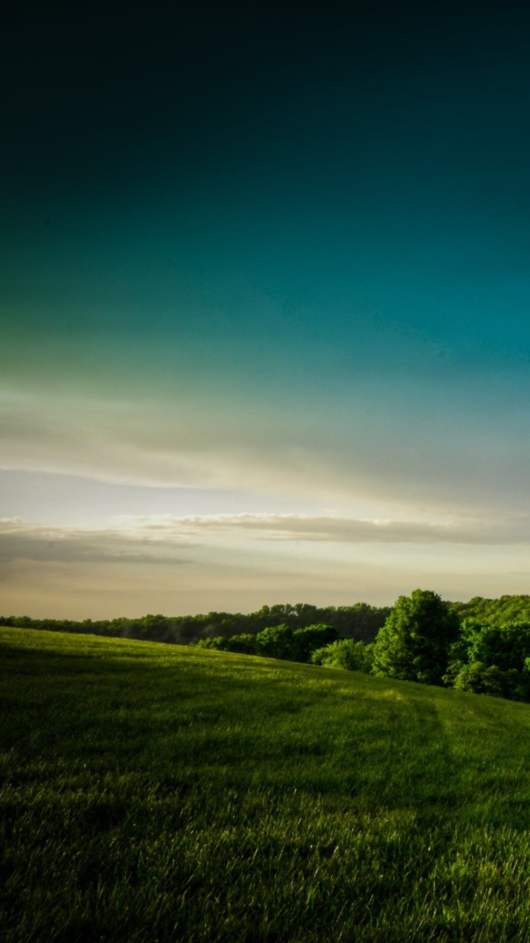 Campagna verde al tramonto, 1080x1920 Full HD Verticale, iPhone