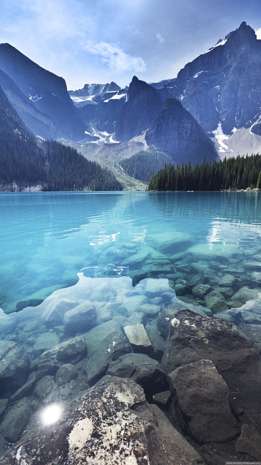 Lago turchese montano con rocce, 1080x1920 Full HD Verticale, Smartphone