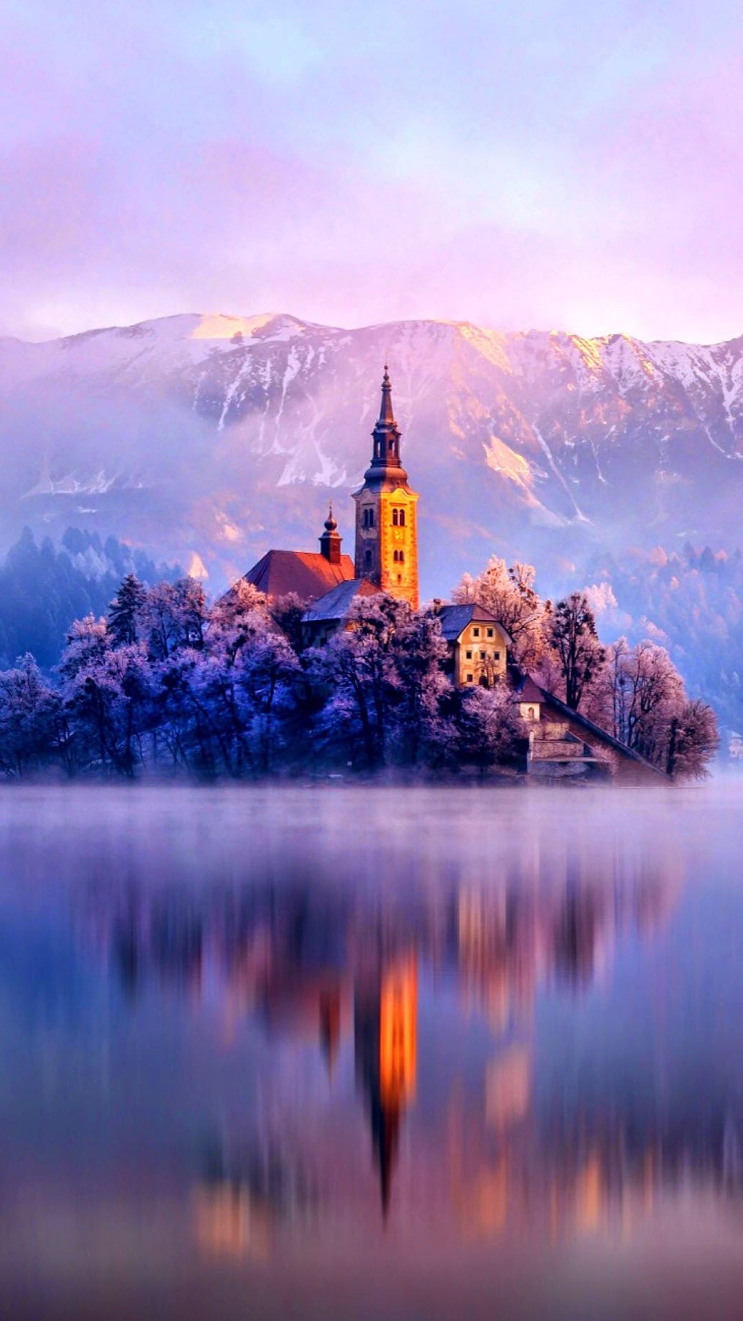 Isola di Bled con chiesa, 1080x1920 Verticale, iPhone Air