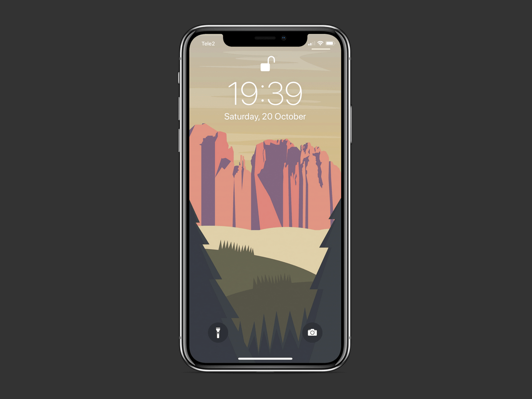 Montagne rosa e pini illustrati, 1085x814 HD, PC Desktop