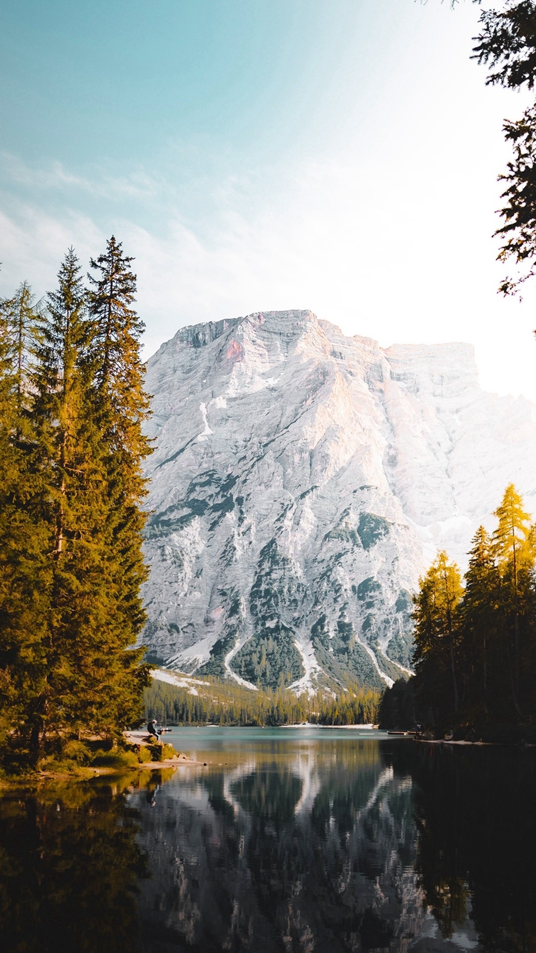 Lago di montagna con abeti, 1080x1920 Verticale, Mobile