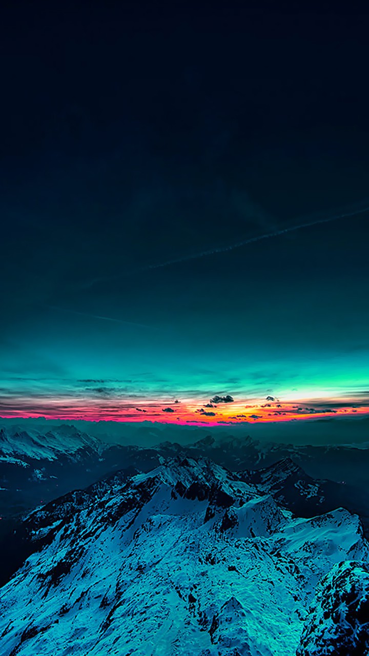 Montagne innevate al tramonto, 720x1280 Full HD Verticale, Samsung Galaxy