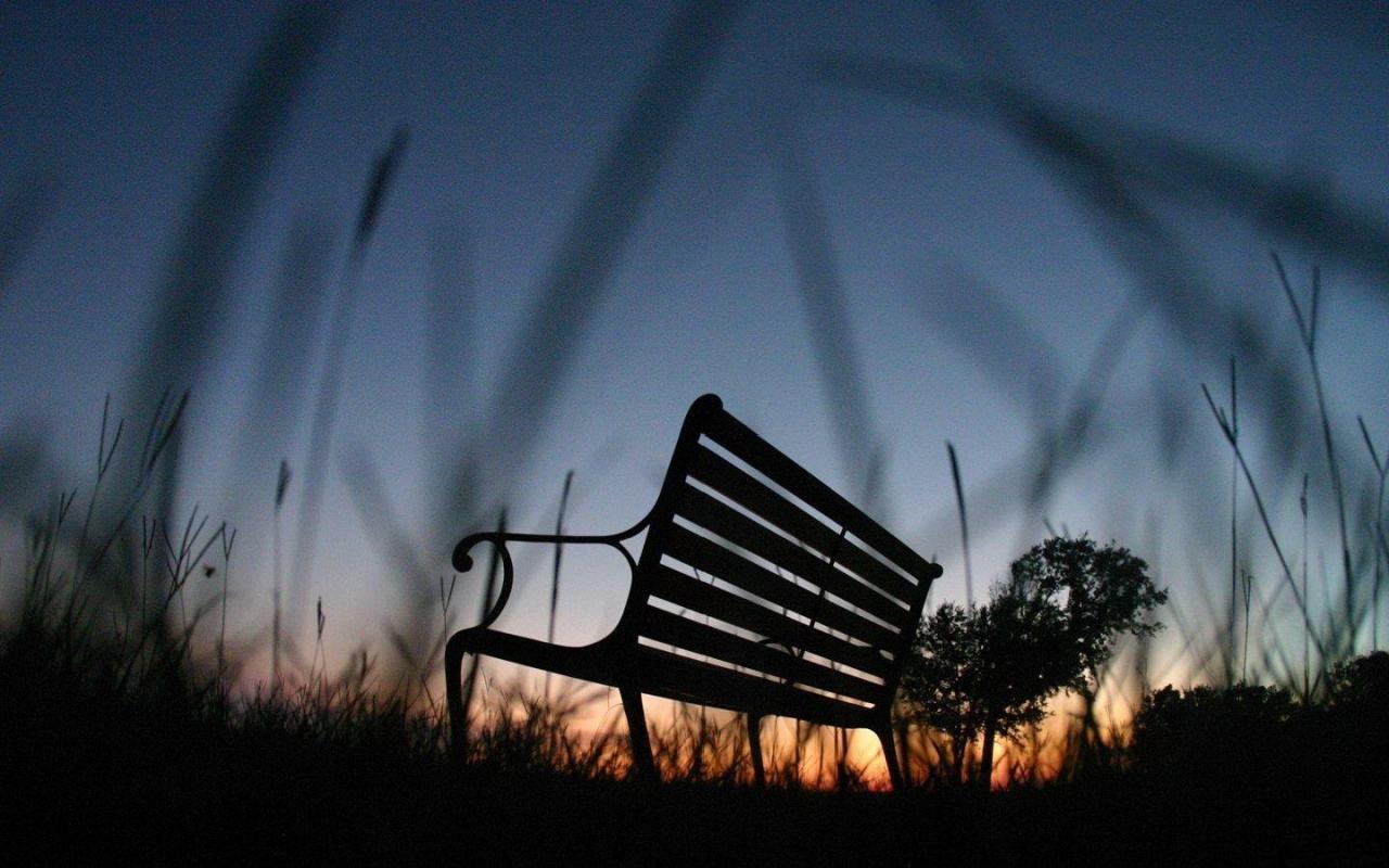 Panchina solitaria al tramonto, 1280x800 HD, HP Laptop