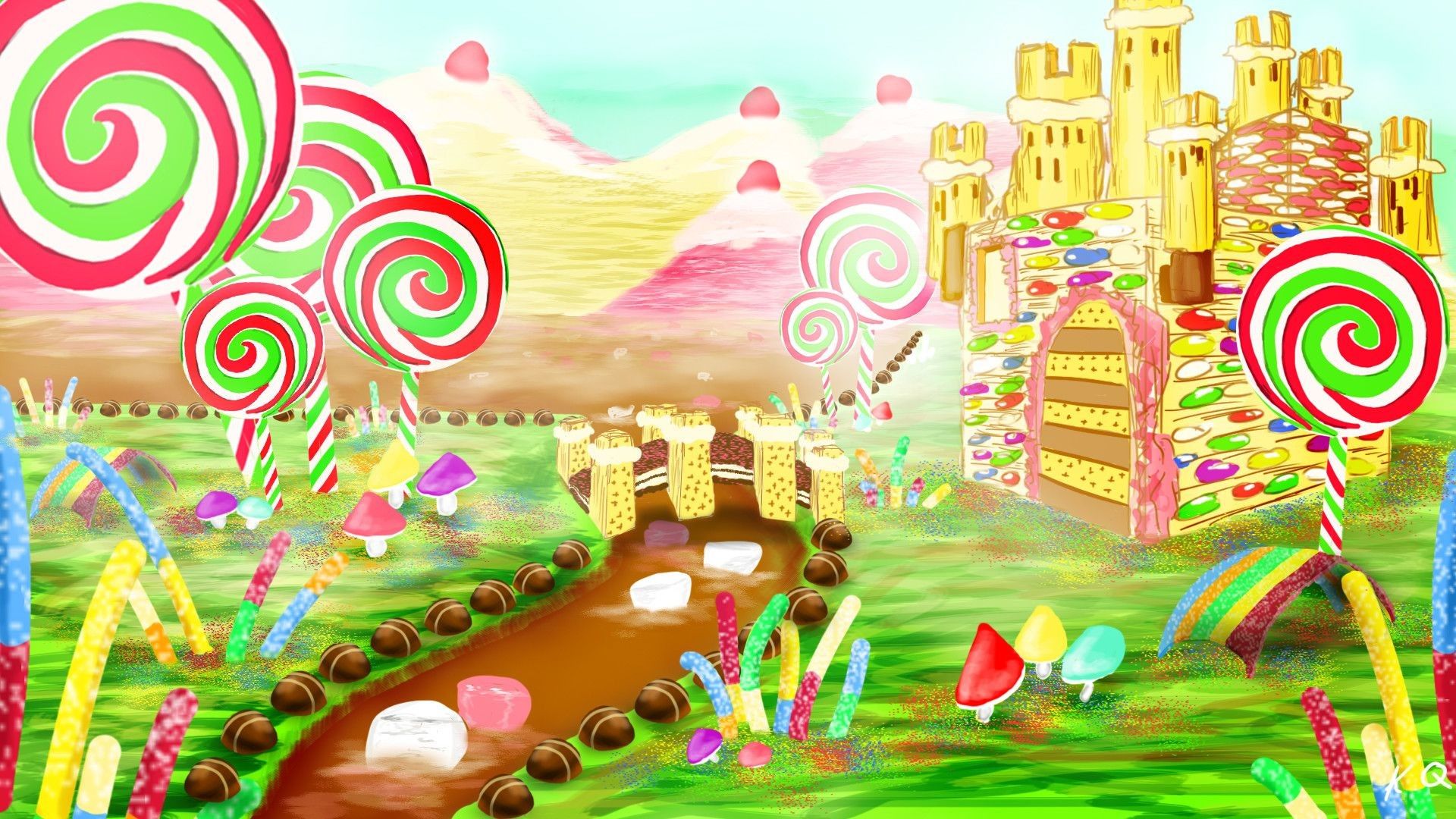 Paese dei dolci fantasy, 1920x1080 Full HD 1080p, Laptop