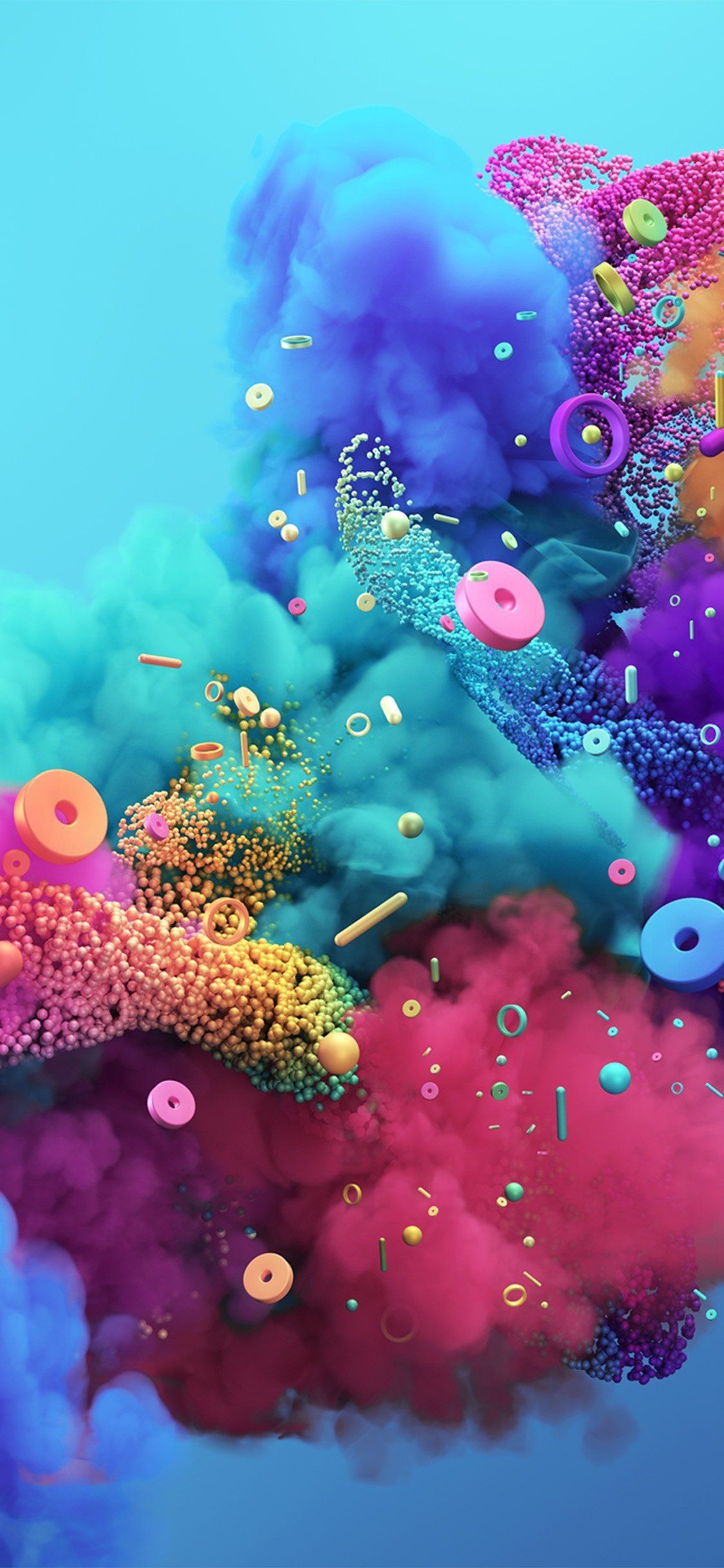 Nuvole colorate con caramelle, 1125x2436 Full HD Verticale, Smartphone