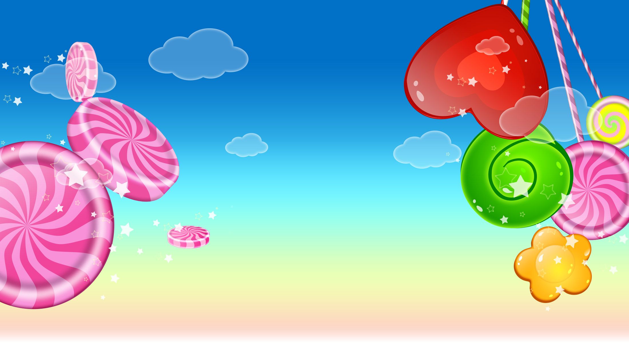 Caramelle colorate paese dolci, 2200x1200 2K, Desktop